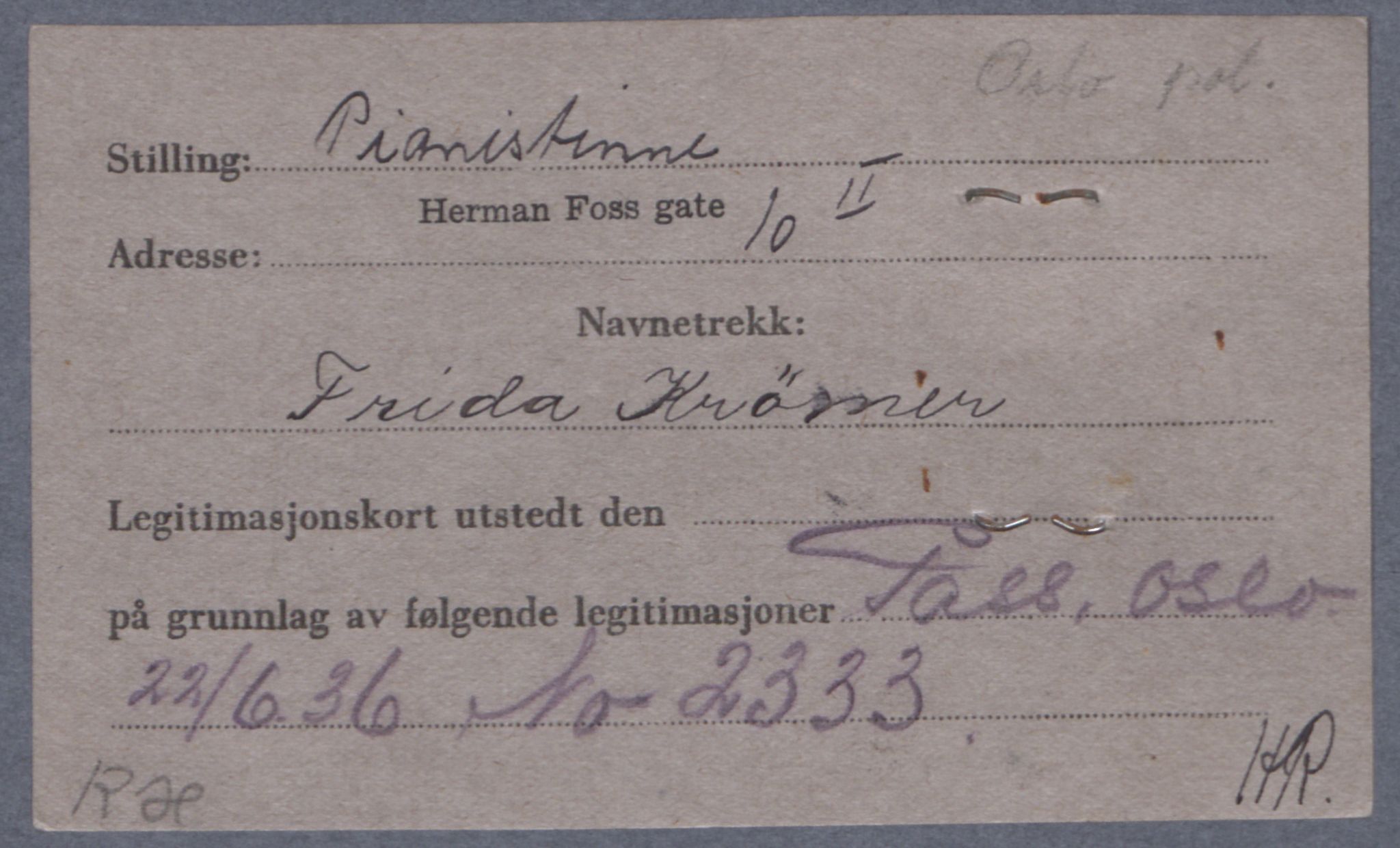 Sosialdepartementet, Våre Falne, AV/RA-S-1708/E/Ee/Eea/L0021A: Legitimasjonskort med fotografier for jøder, 1941-1942, p. 224