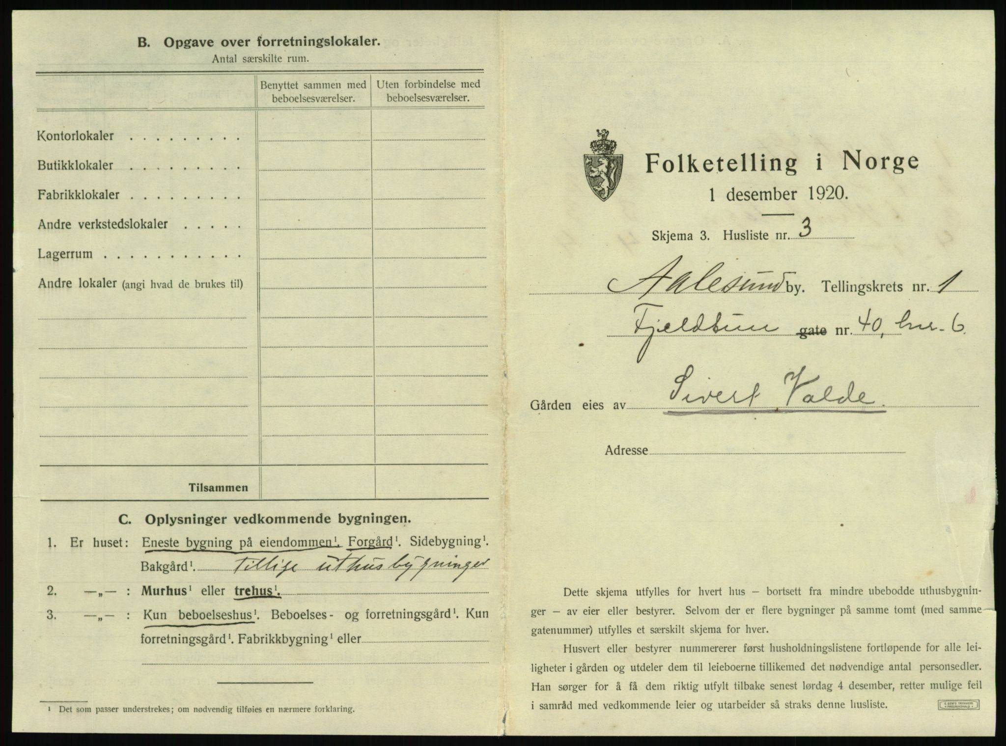 SAT, 1920 census for Ålesund, 1920, p. 86