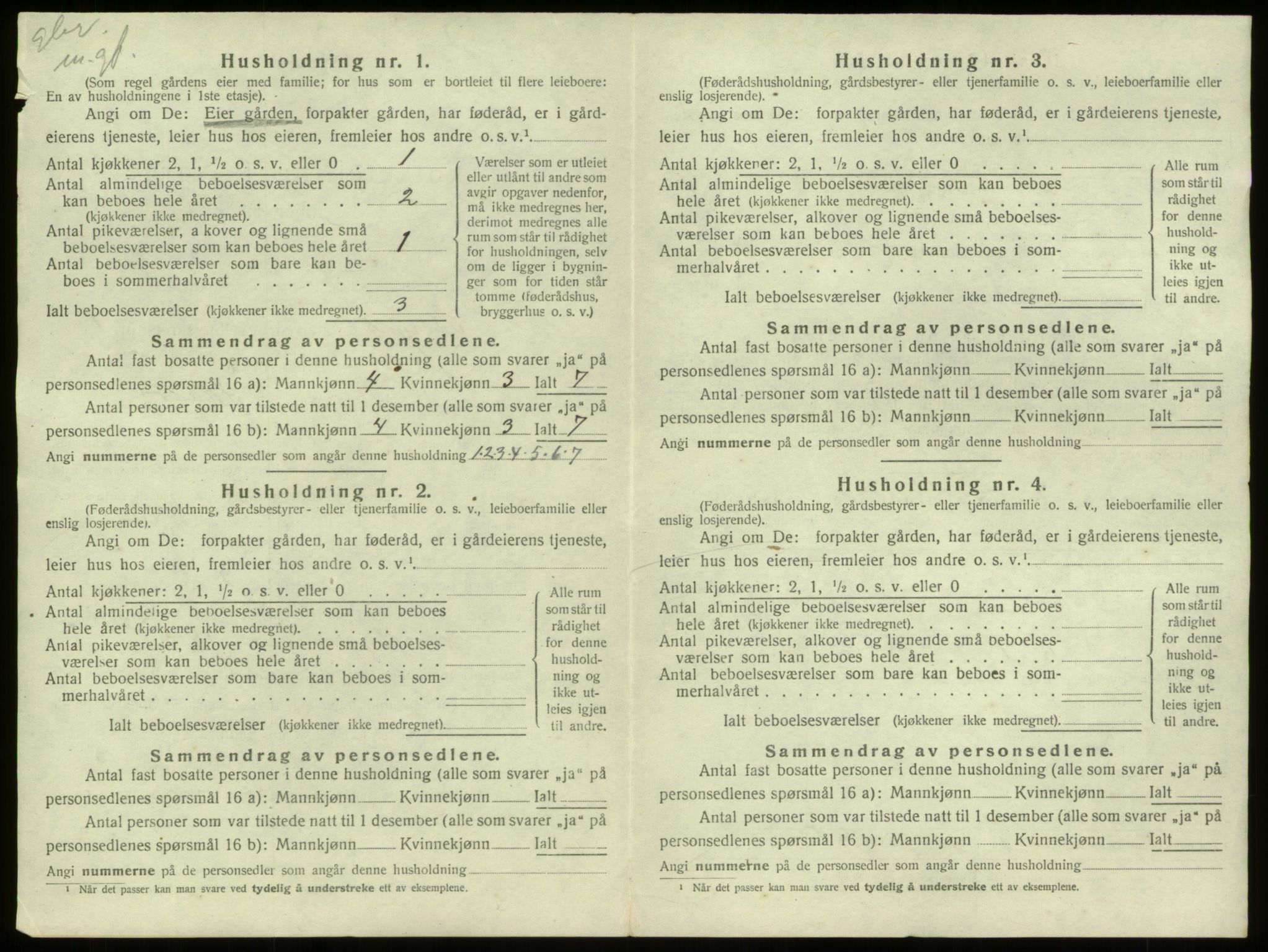 SAB, 1920 census for Stryn, 1920, p. 52