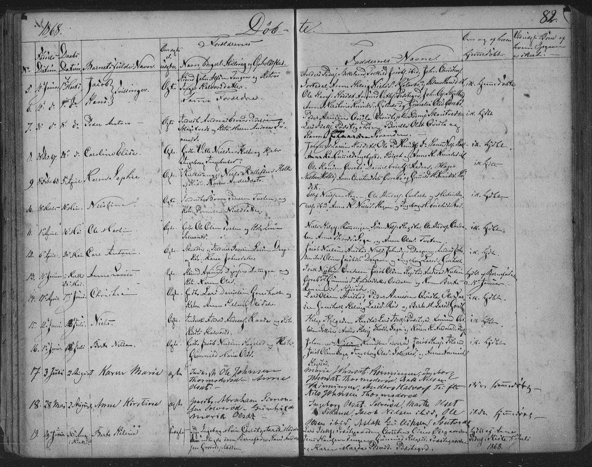 Siljan kirkebøker, SAKO/A-300/F/Fa/L0001: Parish register (official) no. 1, 1831-1870, p. 82