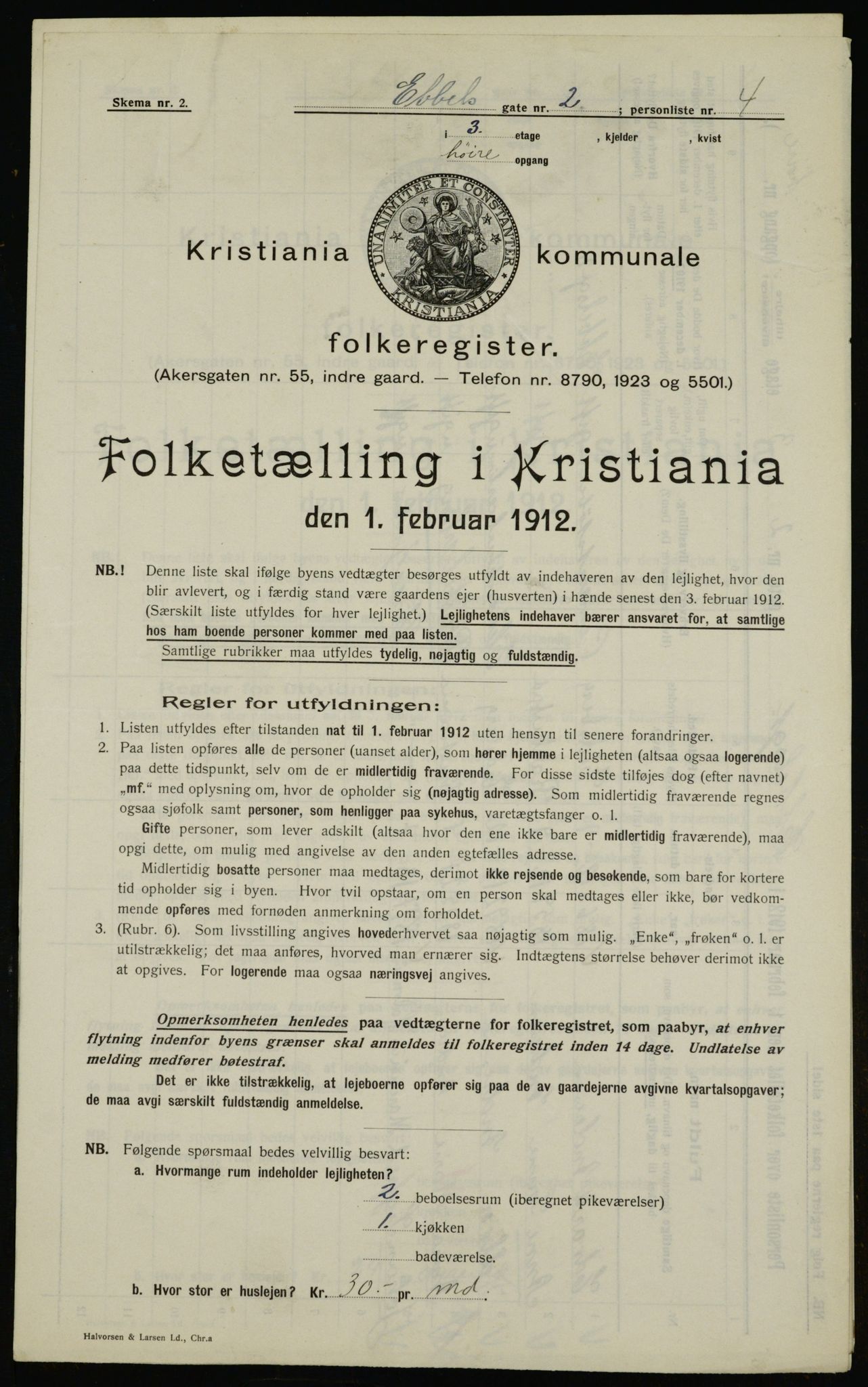 OBA, Municipal Census 1912 for Kristiania, 1912, p. 17999