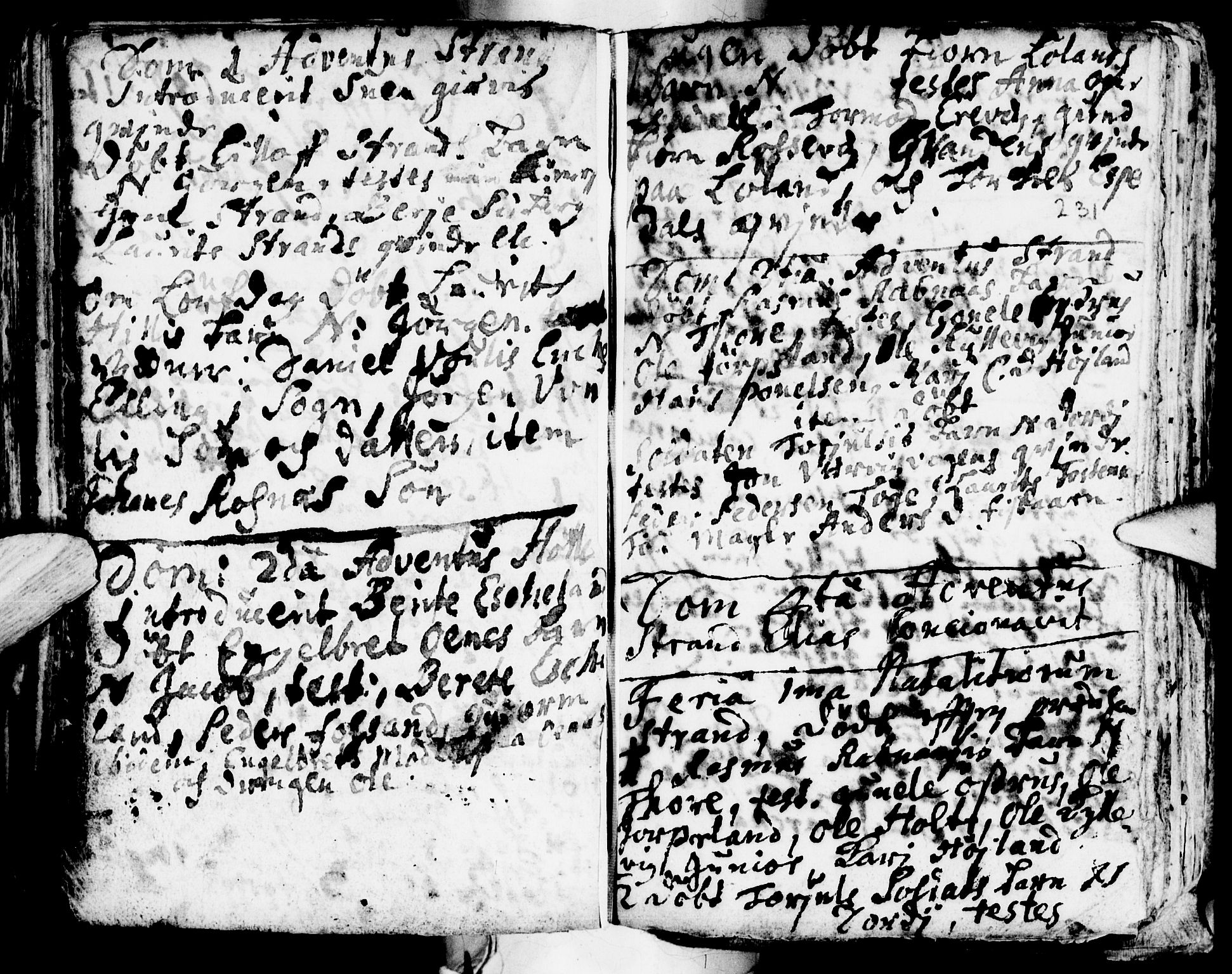 Strand sokneprestkontor, SAST/A-101828/H/Ha/Haa/L0001: Parish register (official) no. A 1, 1702-1745, p. 231