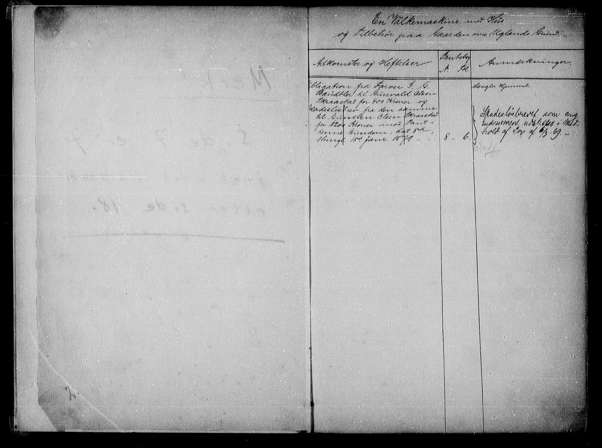 Torridal sorenskriveri, SAK/1221-0012/G/Ga/L0022: Mortgage register no. 22, 1820-1901, p. 2