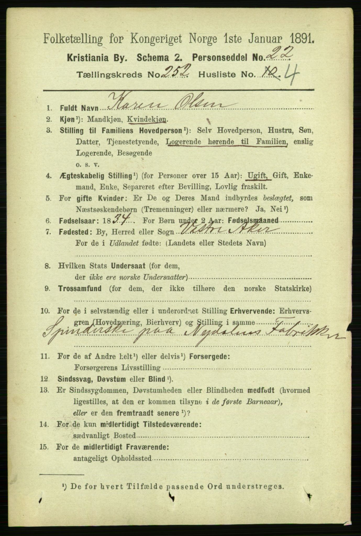 RA, 1891 census for 0301 Kristiania, 1891, p. 153462