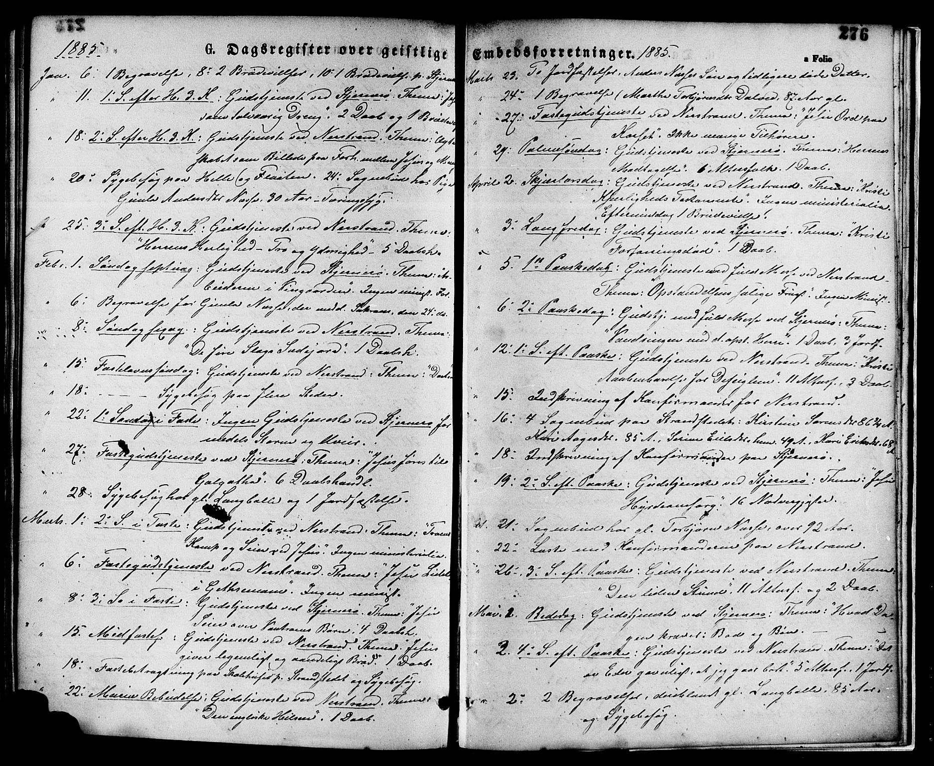 Nedstrand sokneprestkontor, SAST/A-101841/01/IV: Parish register (official) no. A 11, 1877-1887, p. 276