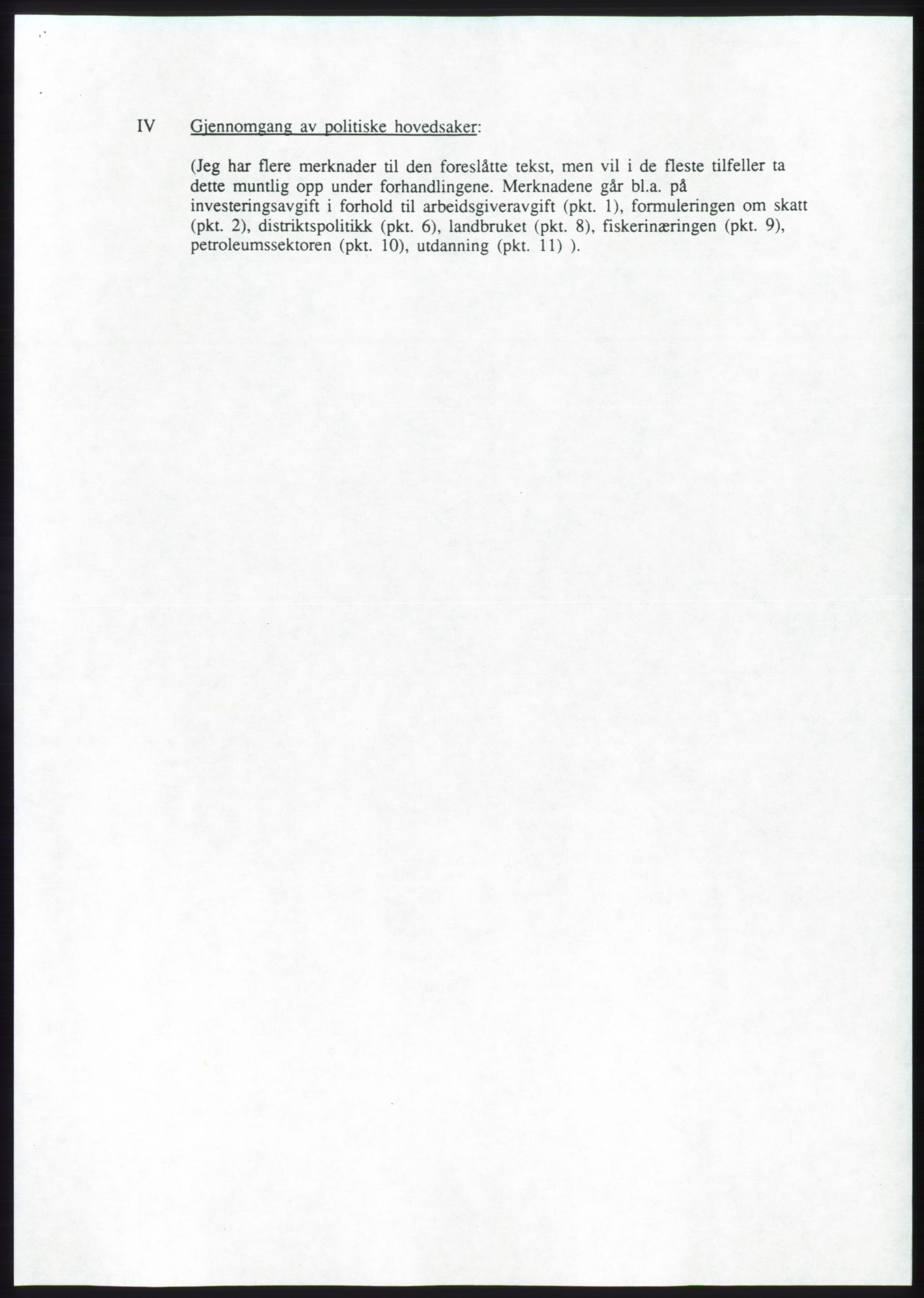 Forhandlingsmøtene 1989 mellom Høyre, KrF og Senterpartiet om dannelse av regjering, AV/RA-PA-0697/A/L0001: Forhandlingsprotokoll med vedlegg, 1989, p. 21