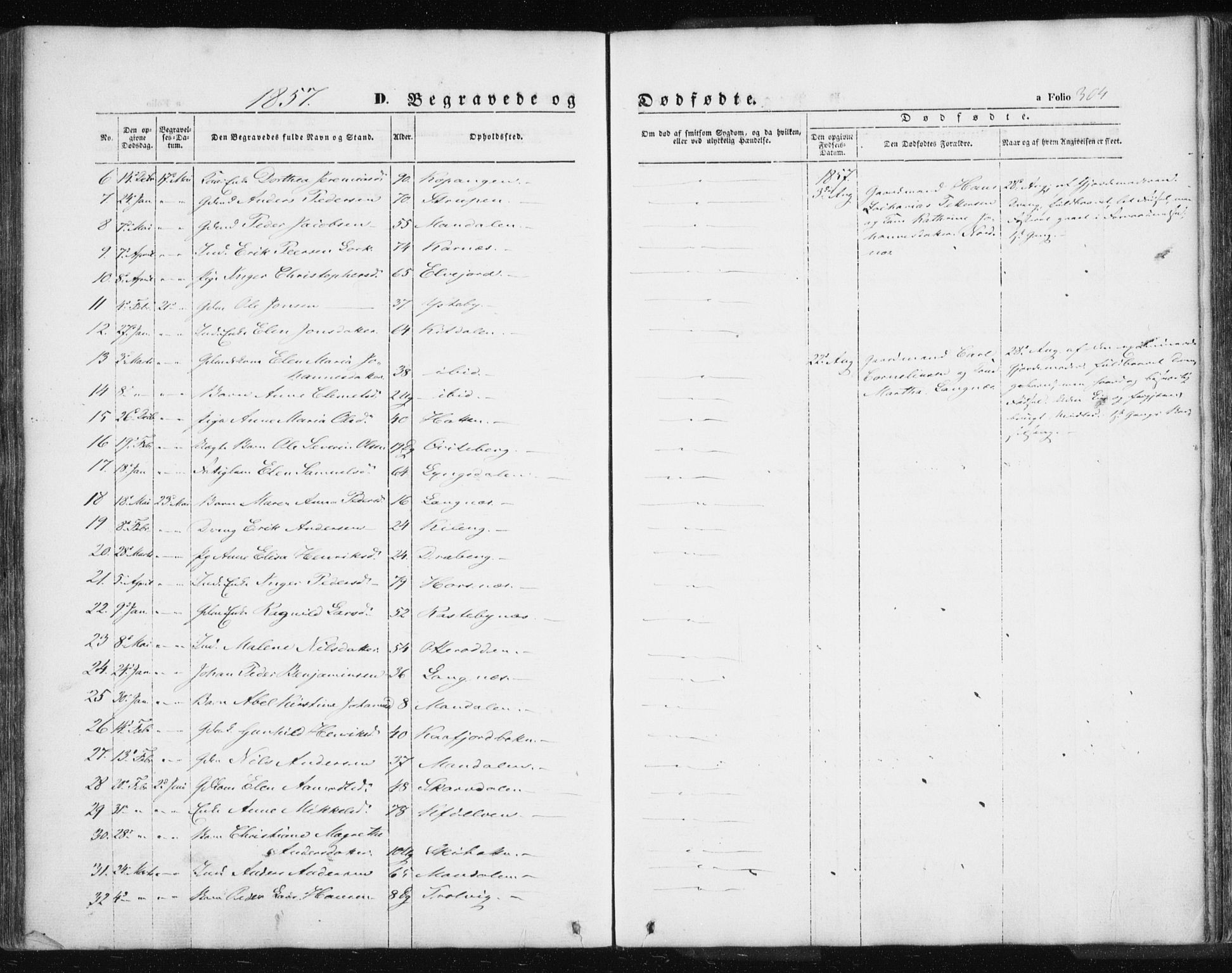 Lyngen sokneprestembete, AV/SATØ-S-1289/H/He/Hea/L0004kirke: Parish register (official) no. 4, 1839-1858, p. 304