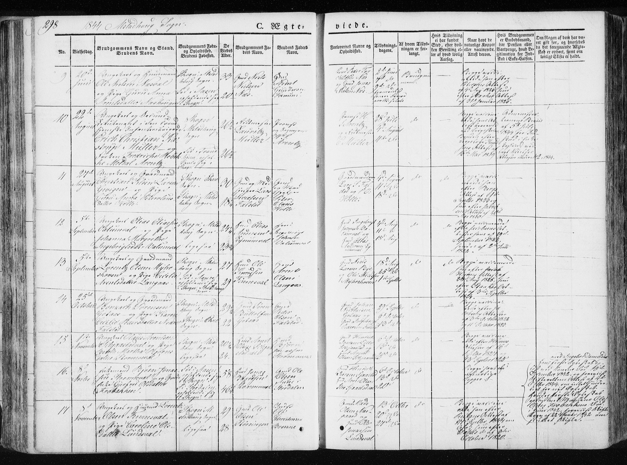 Ministerialprotokoller, klokkerbøker og fødselsregistre - Nord-Trøndelag, SAT/A-1458/717/L0154: Parish register (official) no. 717A06 /1, 1836-1849, p. 298