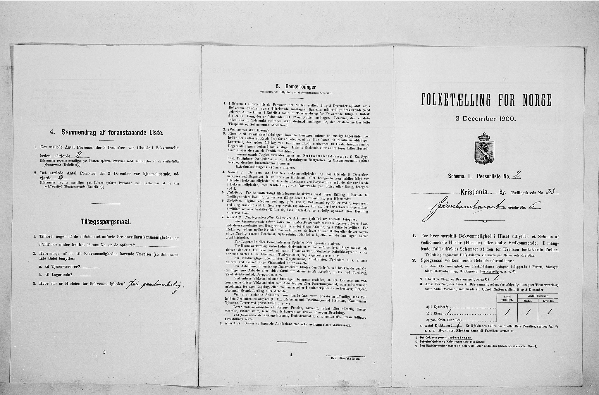 SAO, 1900 census for Kristiania, 1900, p. 43835