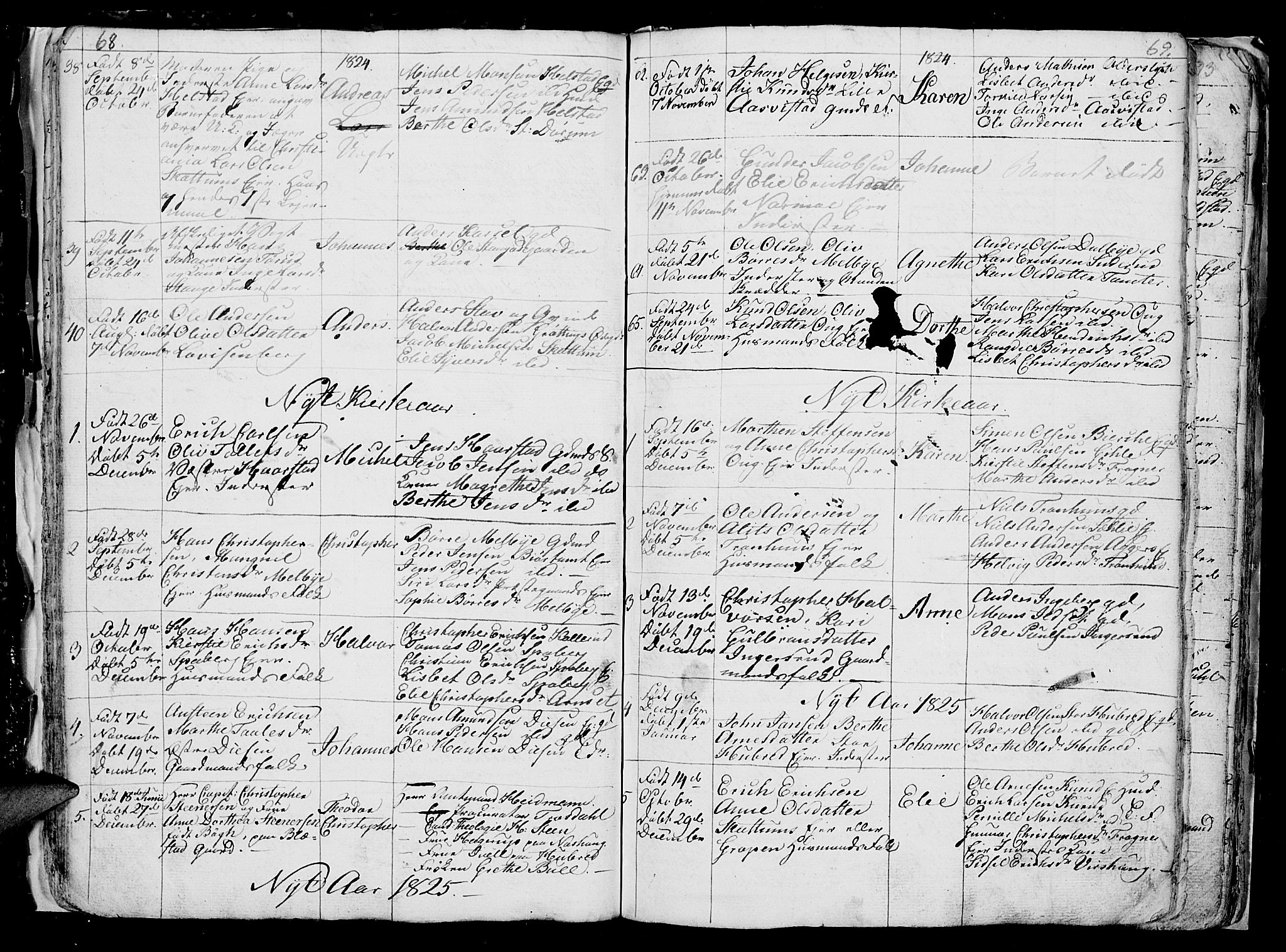 Vang prestekontor, Hedmark, AV/SAH-PREST-008/H/Ha/Hab/L0006: Parish register (copy) no. 6, 1819-1832, p. 68-69