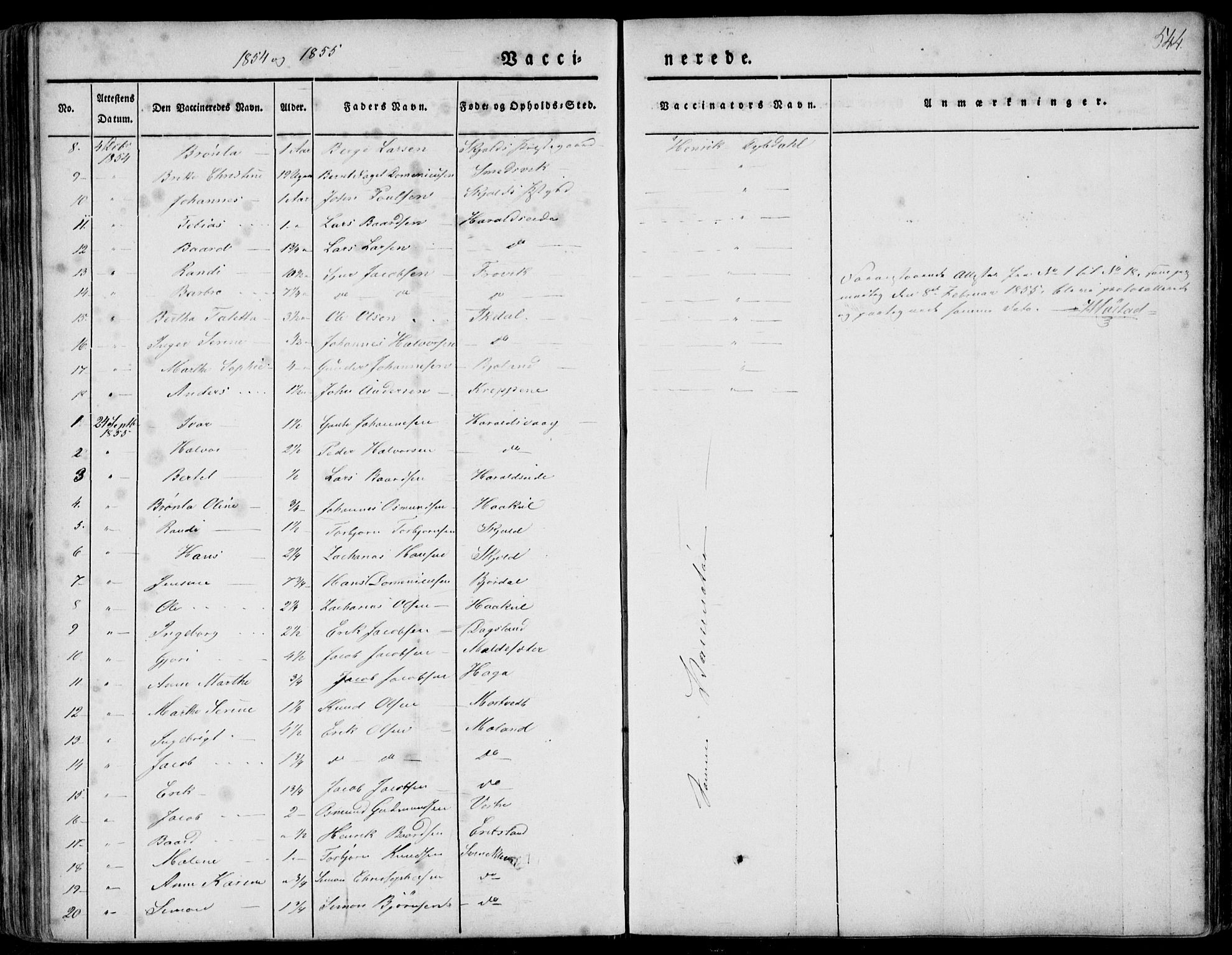 Skjold sokneprestkontor, SAST/A-101847/H/Ha/Haa/L0006: Parish register (official) no. A 6.2, 1835-1858, p. 544