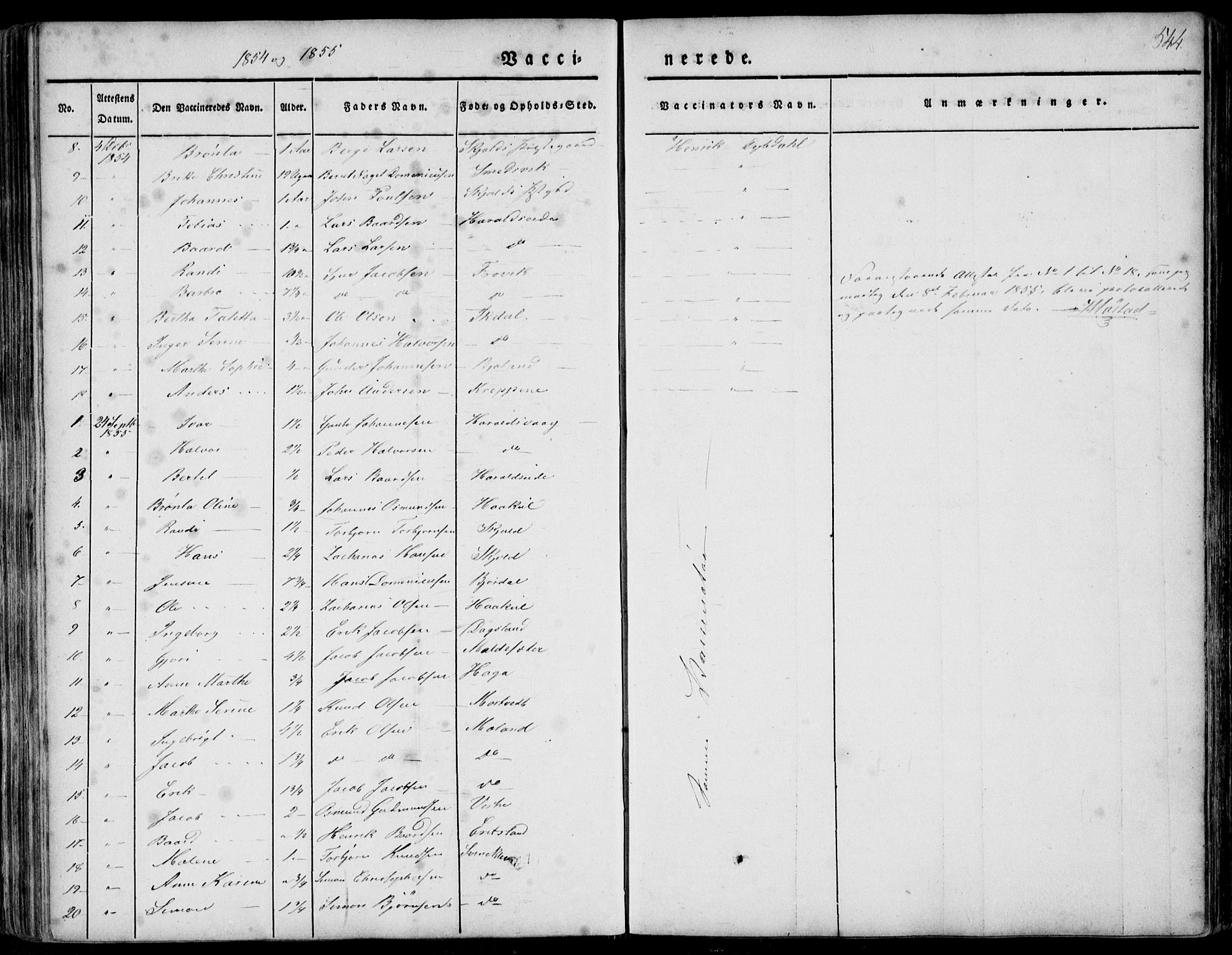 Skjold sokneprestkontor, AV/SAST-A-101847/H/Ha/Haa/L0006: Parish register (official) no. A 6.2, 1835-1858, p. 544