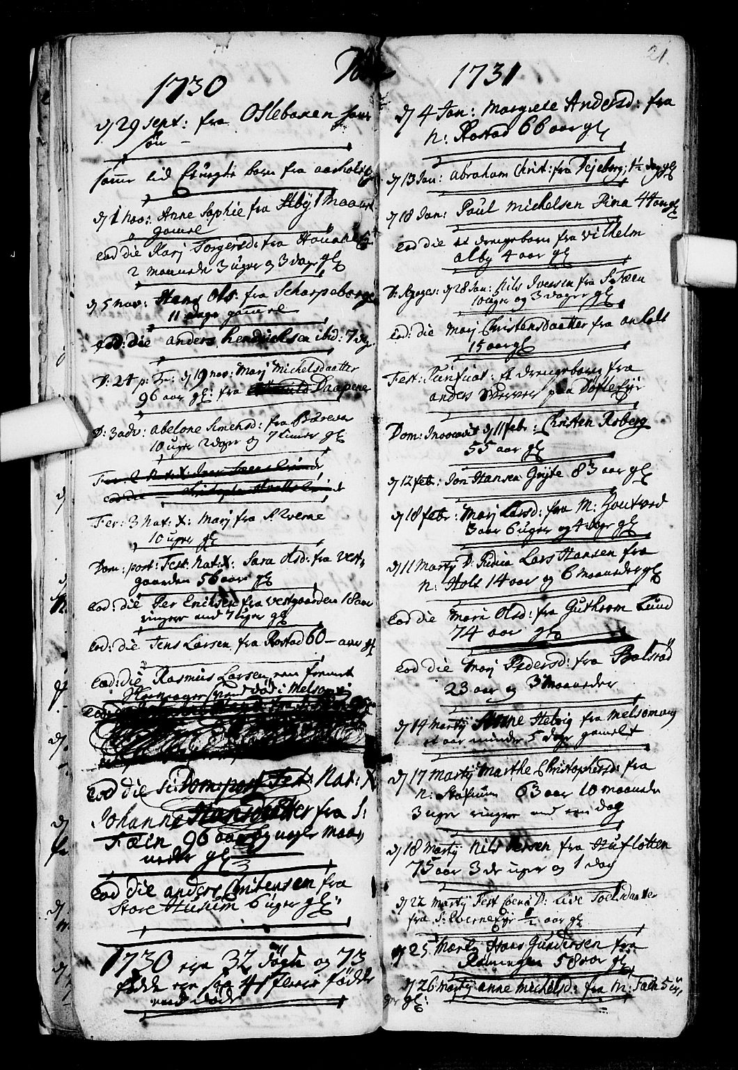 Stokke kirkebøker, AV/SAKO-A-320/F/Fa/L0001: Parish register (official) no. I 1, 1717-1733, p. 21