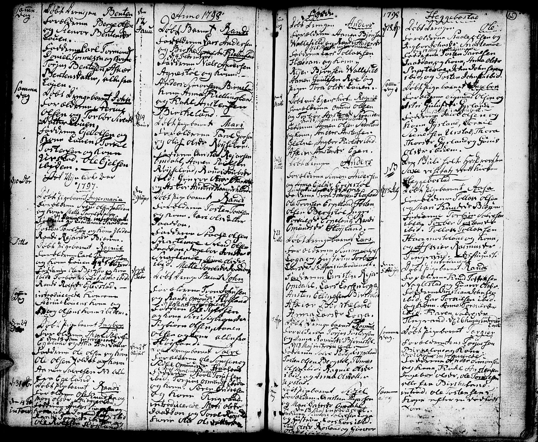 Hægebostad sokneprestkontor, SAK/1111-0024/F/Fa/Faa/L0001: Parish register (official) no. A 1 /1, 1760-1820, p. 65
