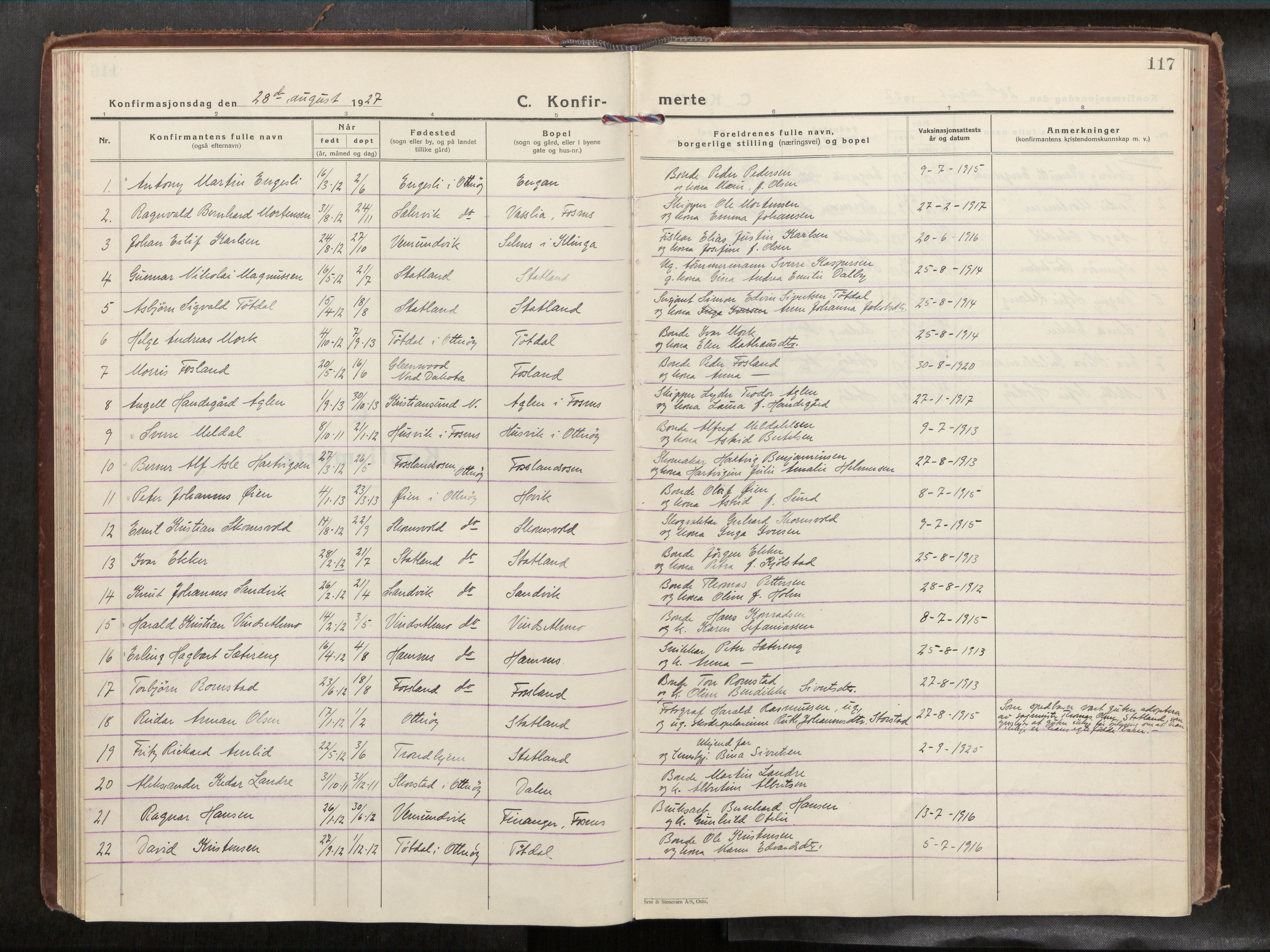 Ministerialprotokoller, klokkerbøker og fødselsregistre - Nord-Trøndelag, AV/SAT-A-1458/774/L0629a: Parish register (official) no. 774A04, 1927-1945, p. 117