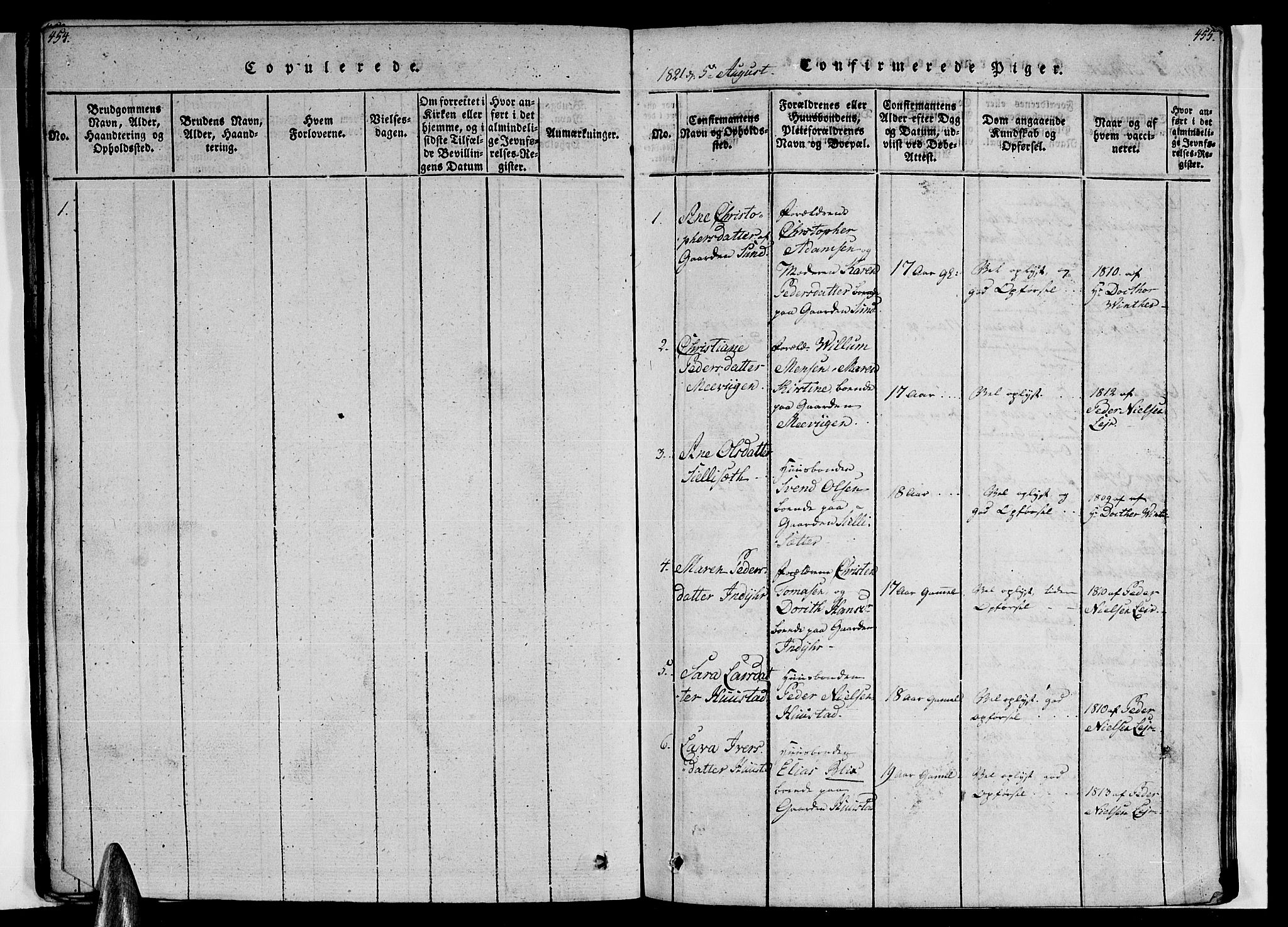Ministerialprotokoller, klokkerbøker og fødselsregistre - Nordland, SAT/A-1459/805/L0105: Parish register (copy) no. 805C01, 1820-1839, p. 455