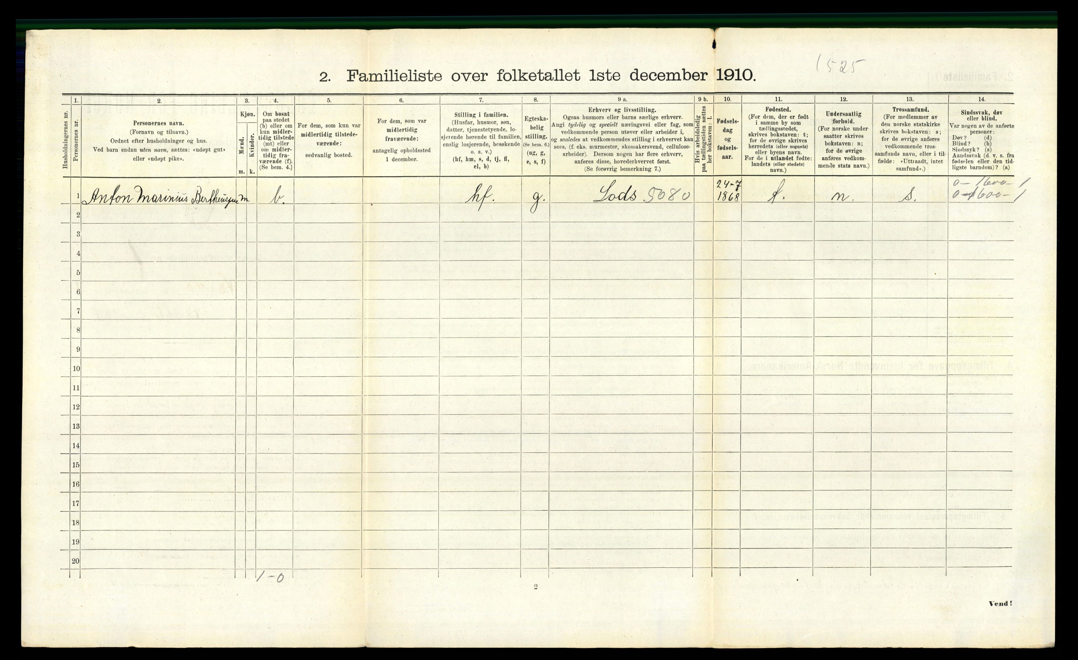 RA, 1910 census for Vardø, 1910, p. 1009