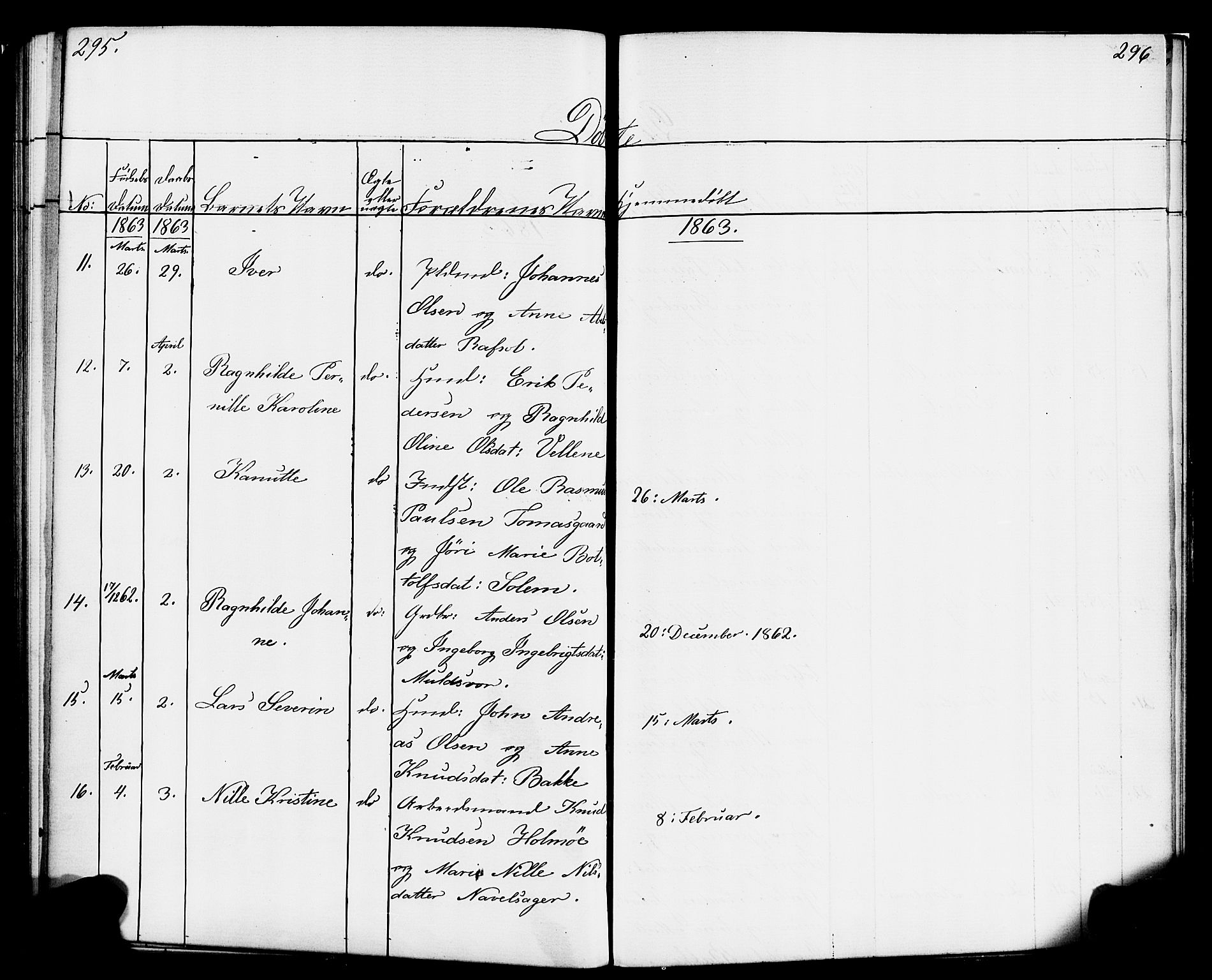 Hornindal sokneprestembete, AV/SAB-A-82401/H/Haa/Haaa/L0001: Parish register (official) no. A 1, 1837-1866, p. 296-297