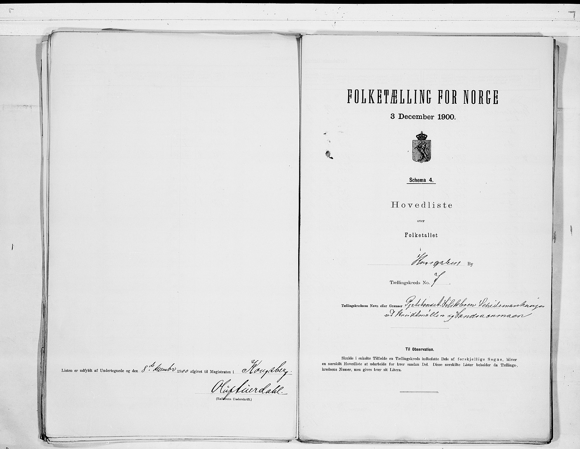 RA, 1900 census for Kongsberg, 1900, p. 16