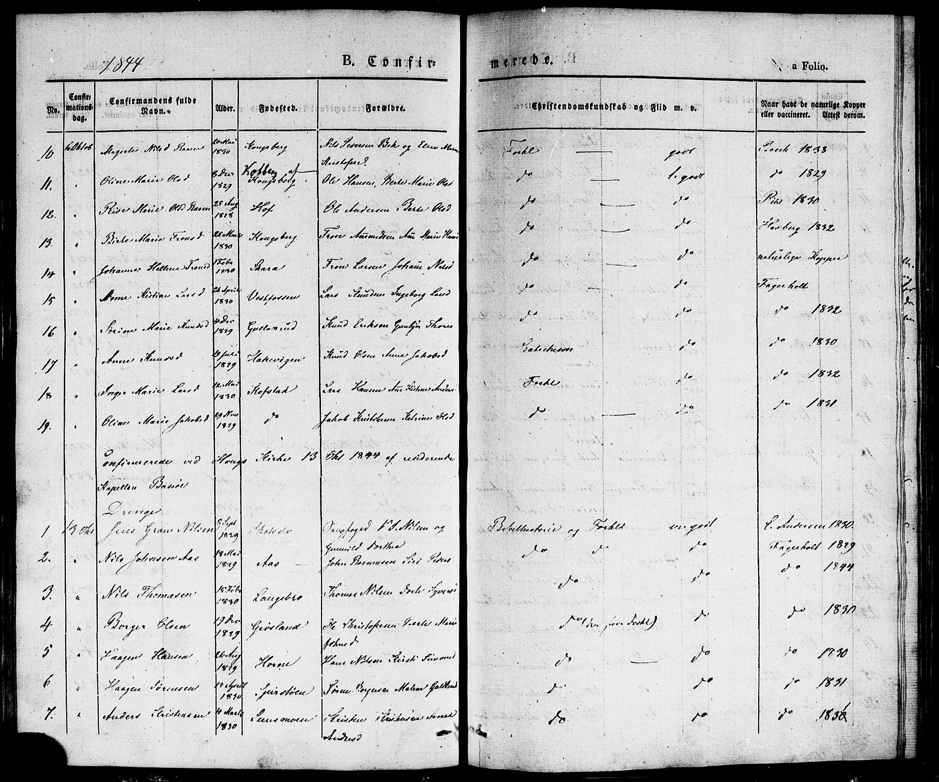 Eiker kirkebøker, SAKO/A-4/F/Fa/L0013b: Parish register (official) no. I 13B, 1840-1845