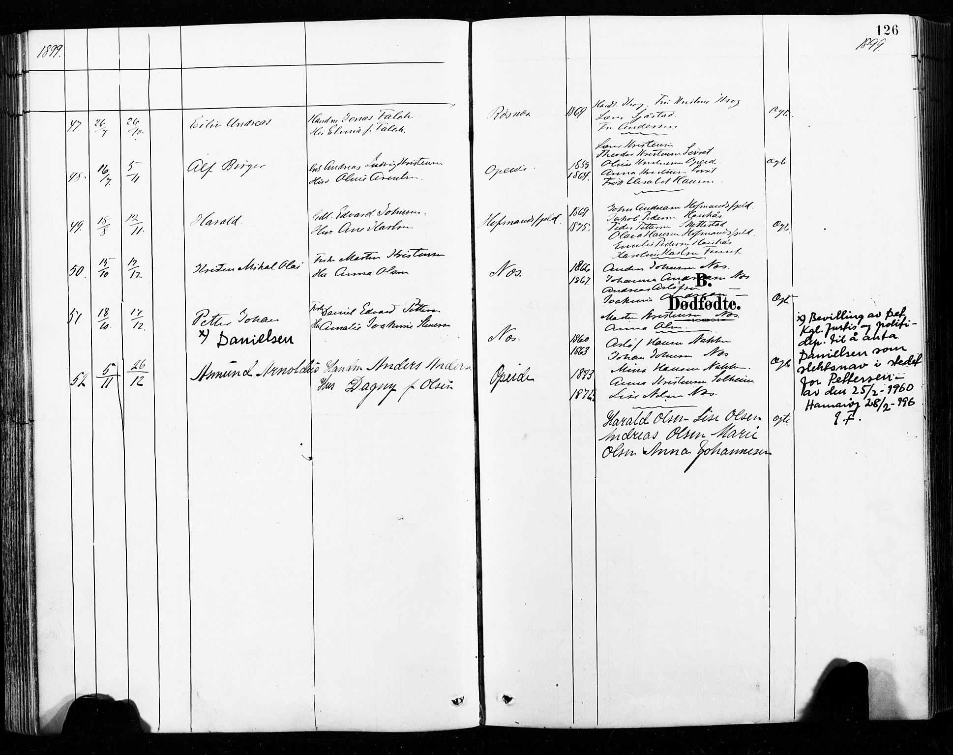 Ministerialprotokoller, klokkerbøker og fødselsregistre - Nordland, SAT/A-1459/859/L0847: Parish register (official) no. 859A07, 1890-1899, p. 126