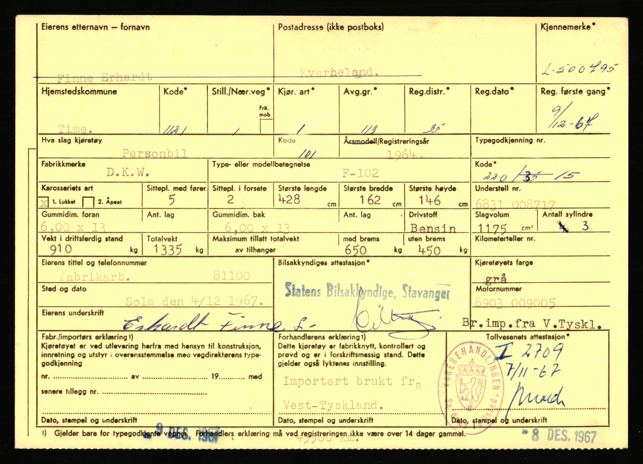 Stavanger trafikkstasjon, AV/SAST-A-101942/0/F/L0077: L-500000 - L-502999, 1930-1971, p. 561