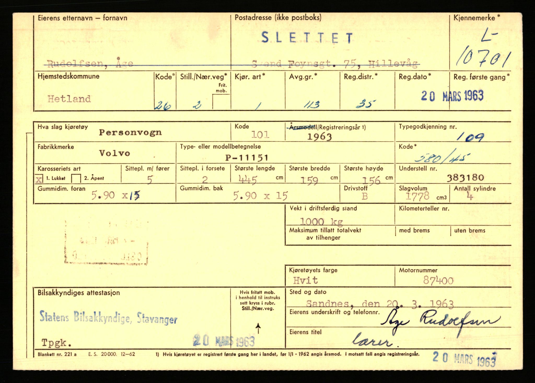 Stavanger trafikkstasjon, AV/SAST-A-101942/0/F/L0019: L-10500 - L-10999, 1930-1971, p. 815