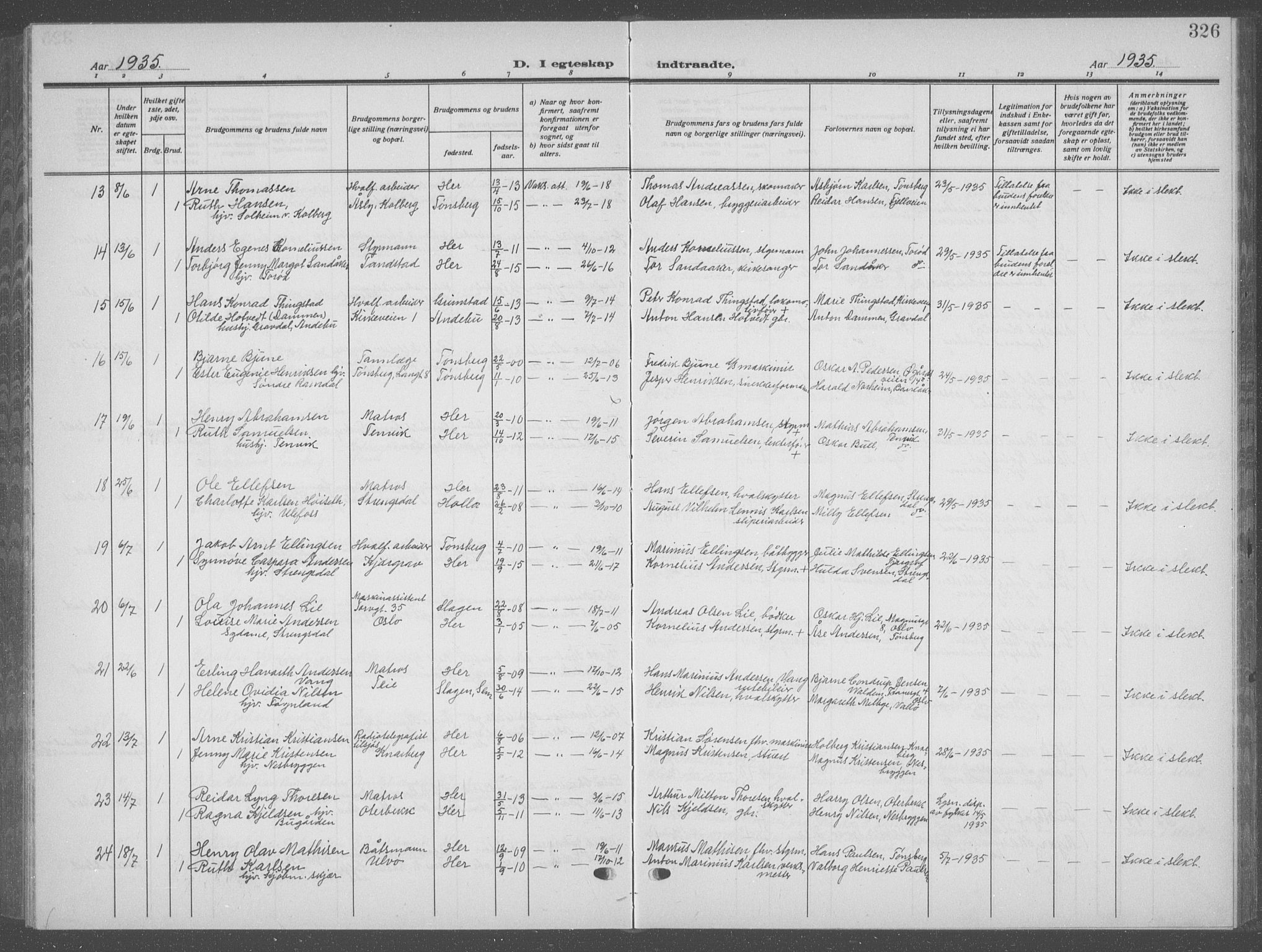 Nøtterøy kirkebøker, AV/SAKO-A-354/G/Ga/L0006: Parish register (copy) no. I 6, 1925-1939, p. 326