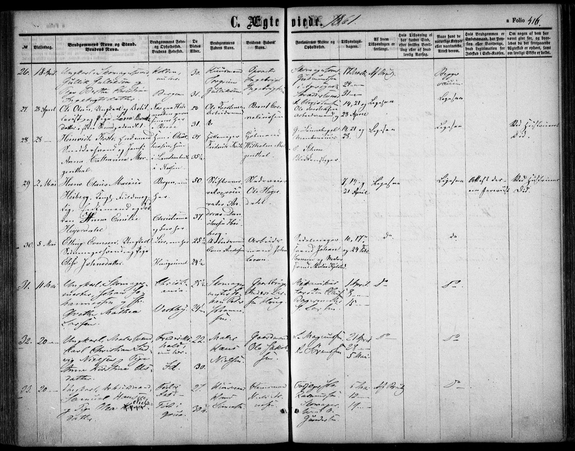 Oslo domkirke Kirkebøker, AV/SAO-A-10752/F/Fa/L0020: Parish register (official) no. 20, 1848-1865, p. 416
