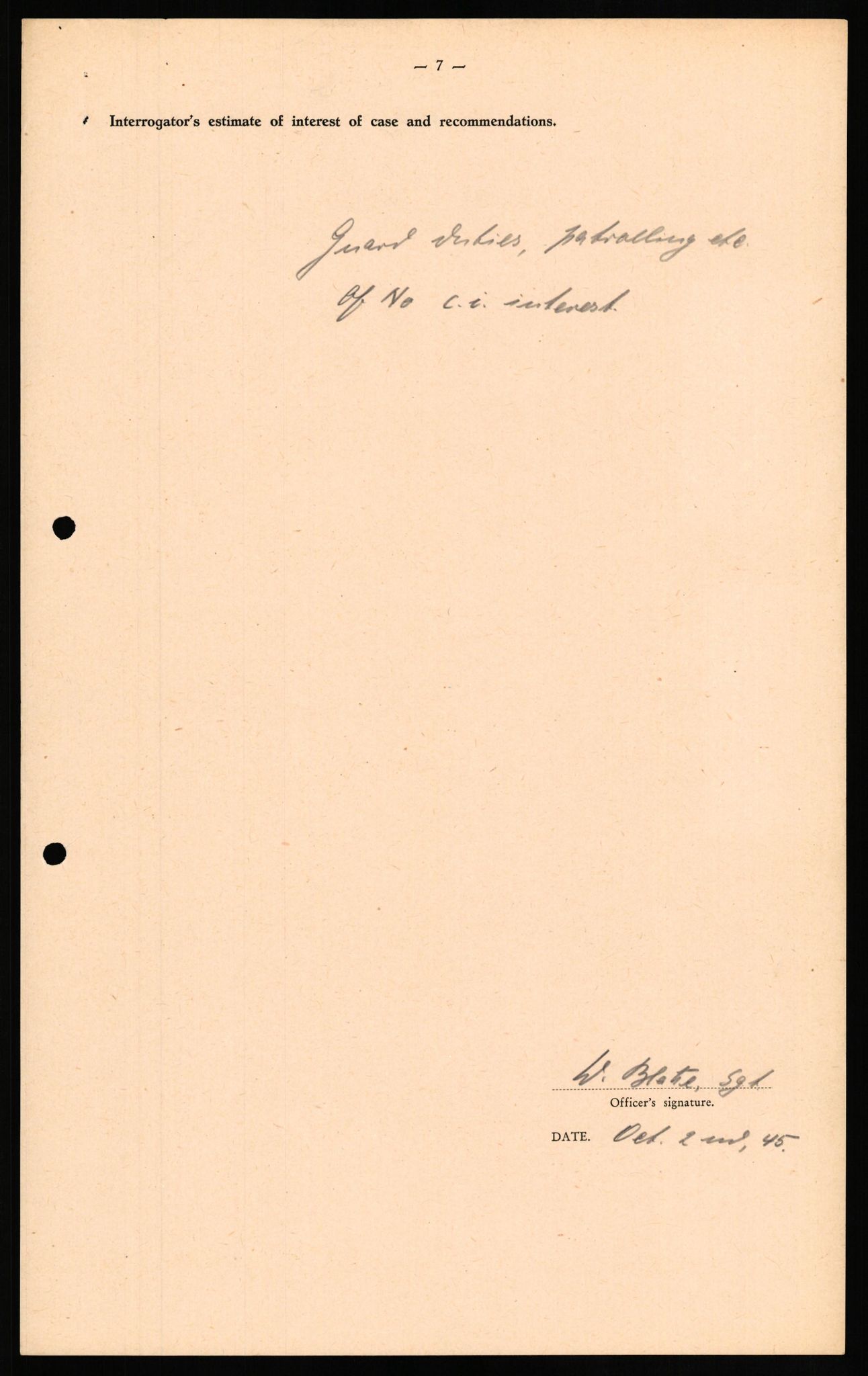 Forsvaret, Forsvarets overkommando II, AV/RA-RAFA-3915/D/Db/L0020: CI Questionaires. Tyske okkupasjonsstyrker i Norge. Tyskere., 1945-1946, p. 164