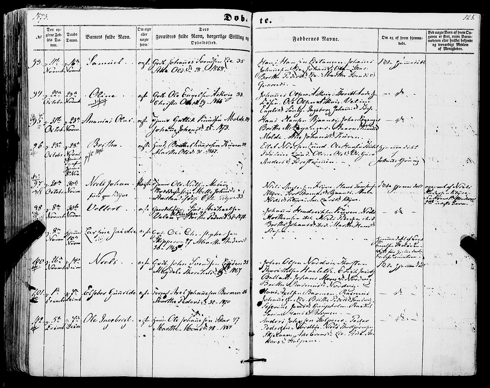 Os sokneprestembete, AV/SAB-A-99929: Parish register (official) no. A 17, 1860-1873, p. 125