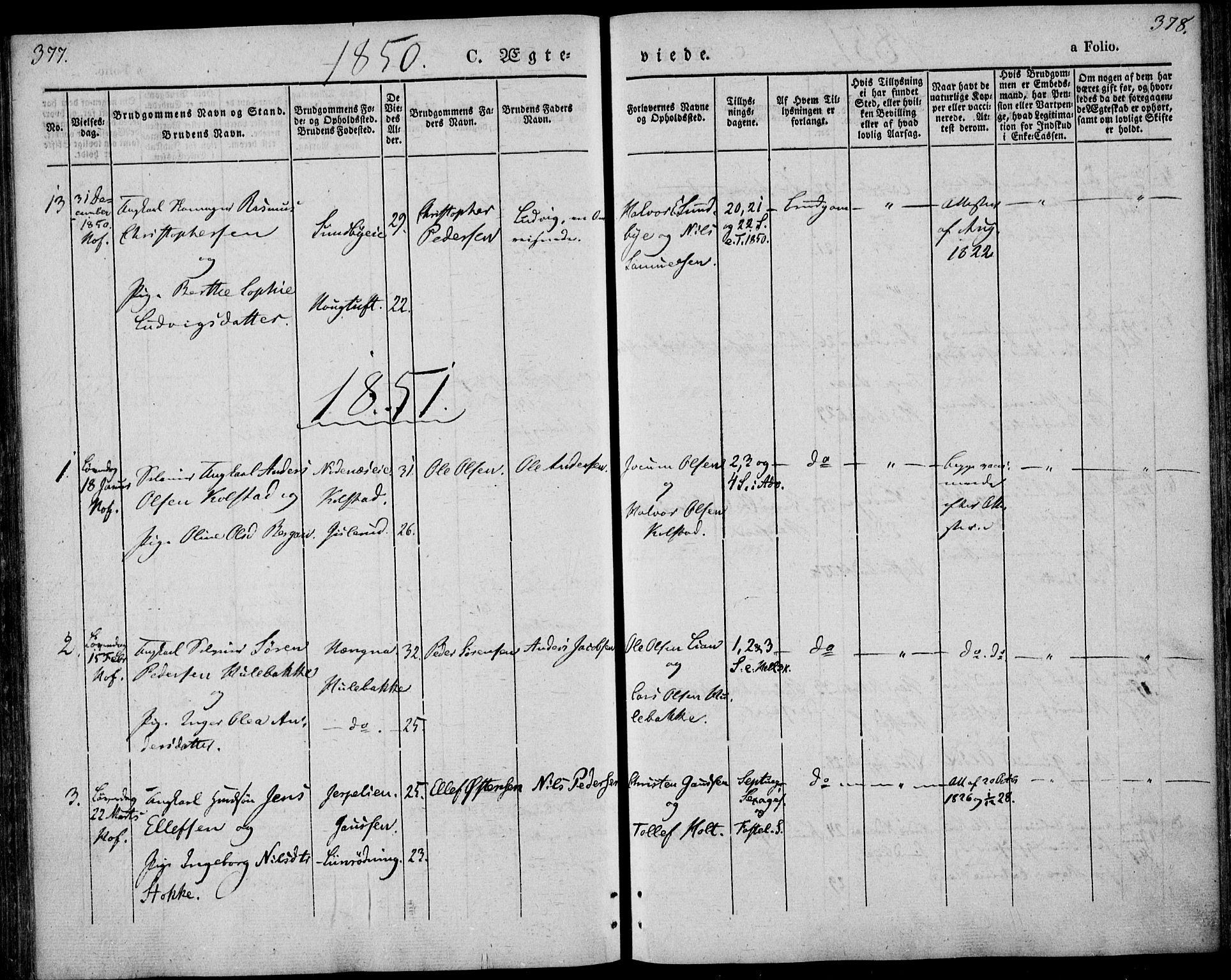 Hof kirkebøker, AV/SAKO-A-64/F/Fa/L0005: Parish register (official) no. I 5, 1844-1851, p. 377-378