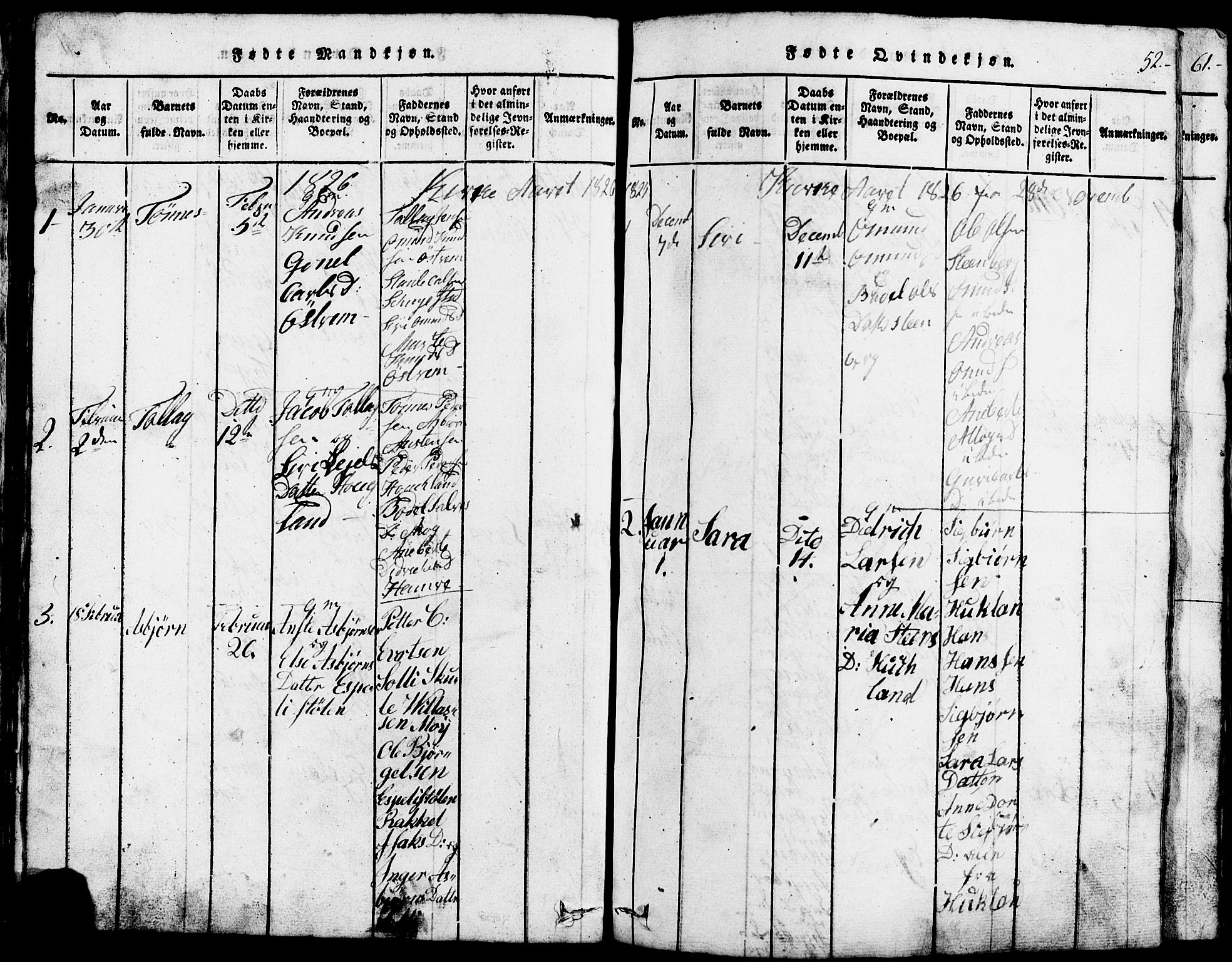 Lund sokneprestkontor, SAST/A-101809/S07/L0002: Parish register (copy) no. B 2, 1816-1832, p. 52