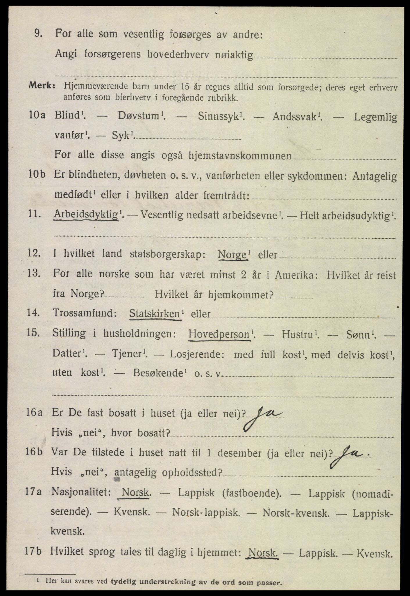 SAT, 1920 census for Snåsa, 1920, p. 2573