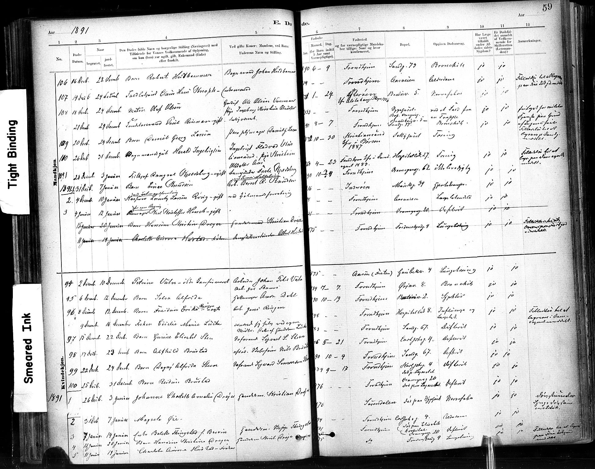 Ministerialprotokoller, klokkerbøker og fødselsregistre - Sør-Trøndelag, SAT/A-1456/602/L0120: Parish register (official) no. 602A18, 1880-1913, p. 59