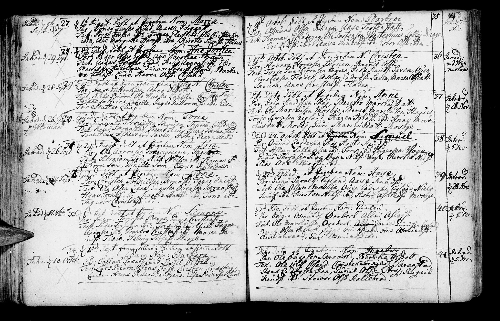 Oddernes sokneprestkontor, AV/SAK-1111-0033/F/Fa/Faa/L0002: Parish register (official) no. A 2, 1719-1764, p. 452-453