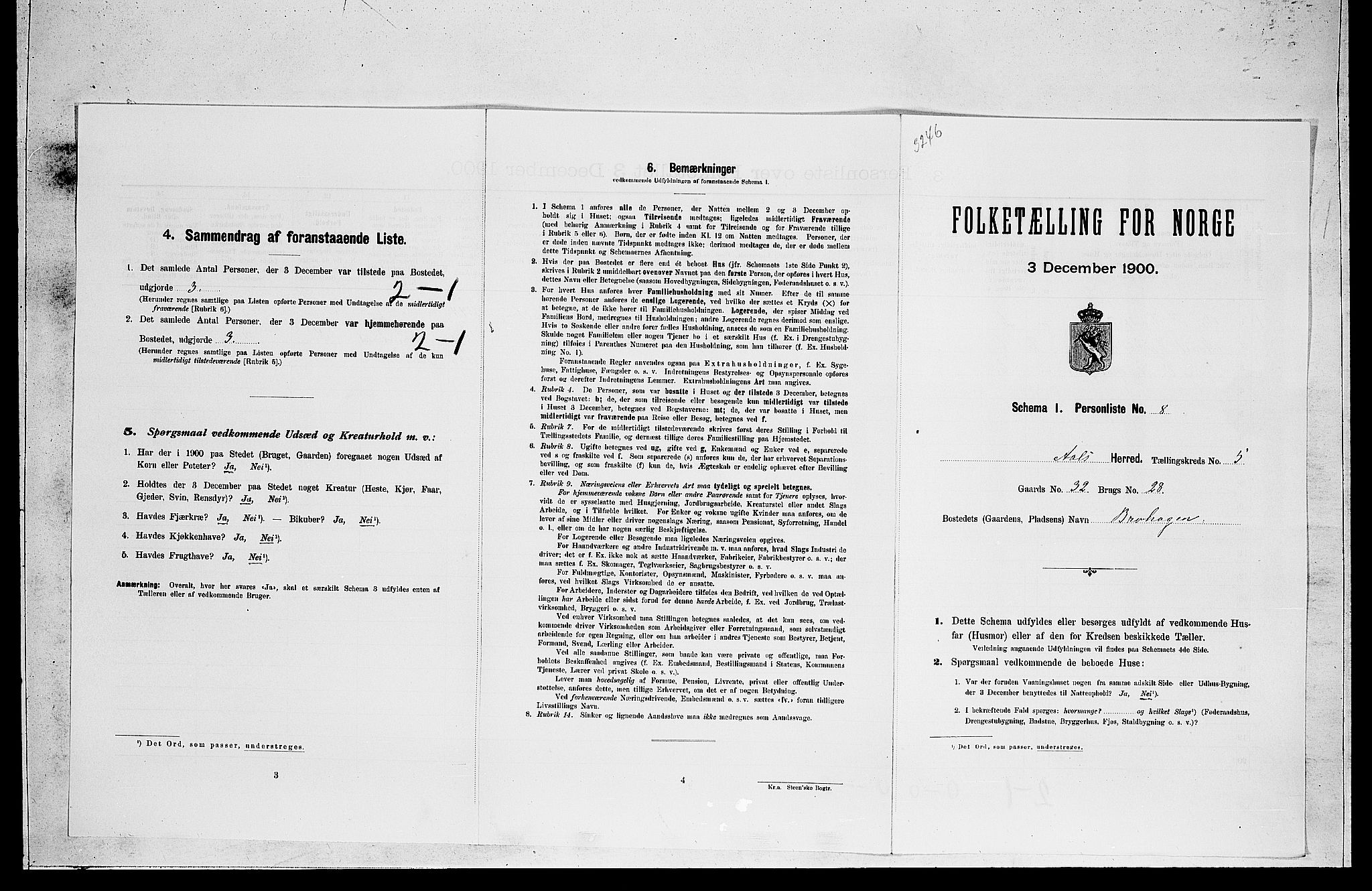 RA, 1900 census for Ål, 1900, p. 477