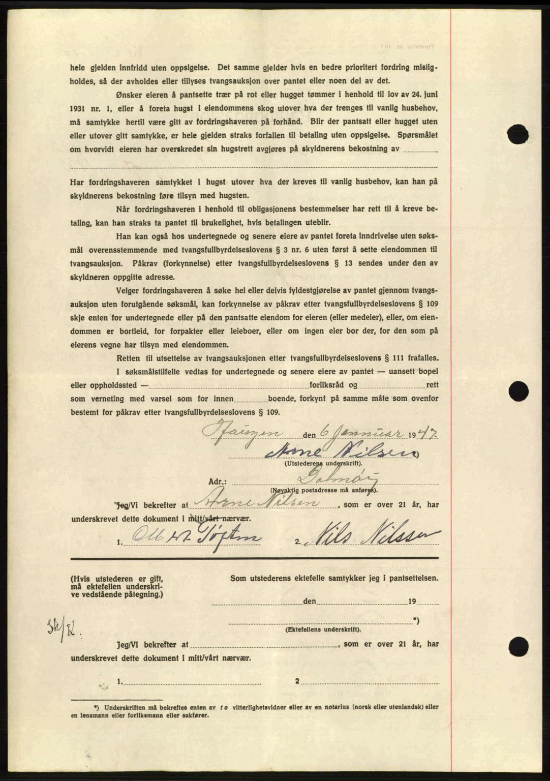 Hitra sorenskriveri, AV/SAT-A-0018/2/2C/2Ca: Mortgage book no. B1, 1939-1949, Diary no: : 173/1947