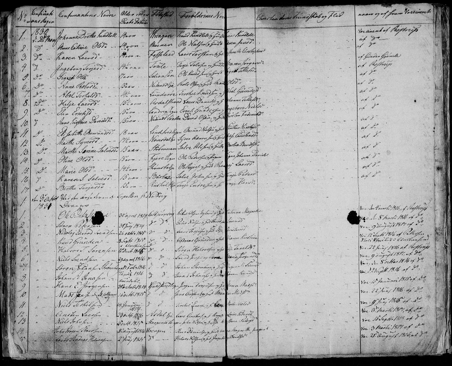 Øyestad sokneprestkontor, AV/SAK-1111-0049/F/Fb/L0004: Parish register (copy) no. B 4, 1828-1833