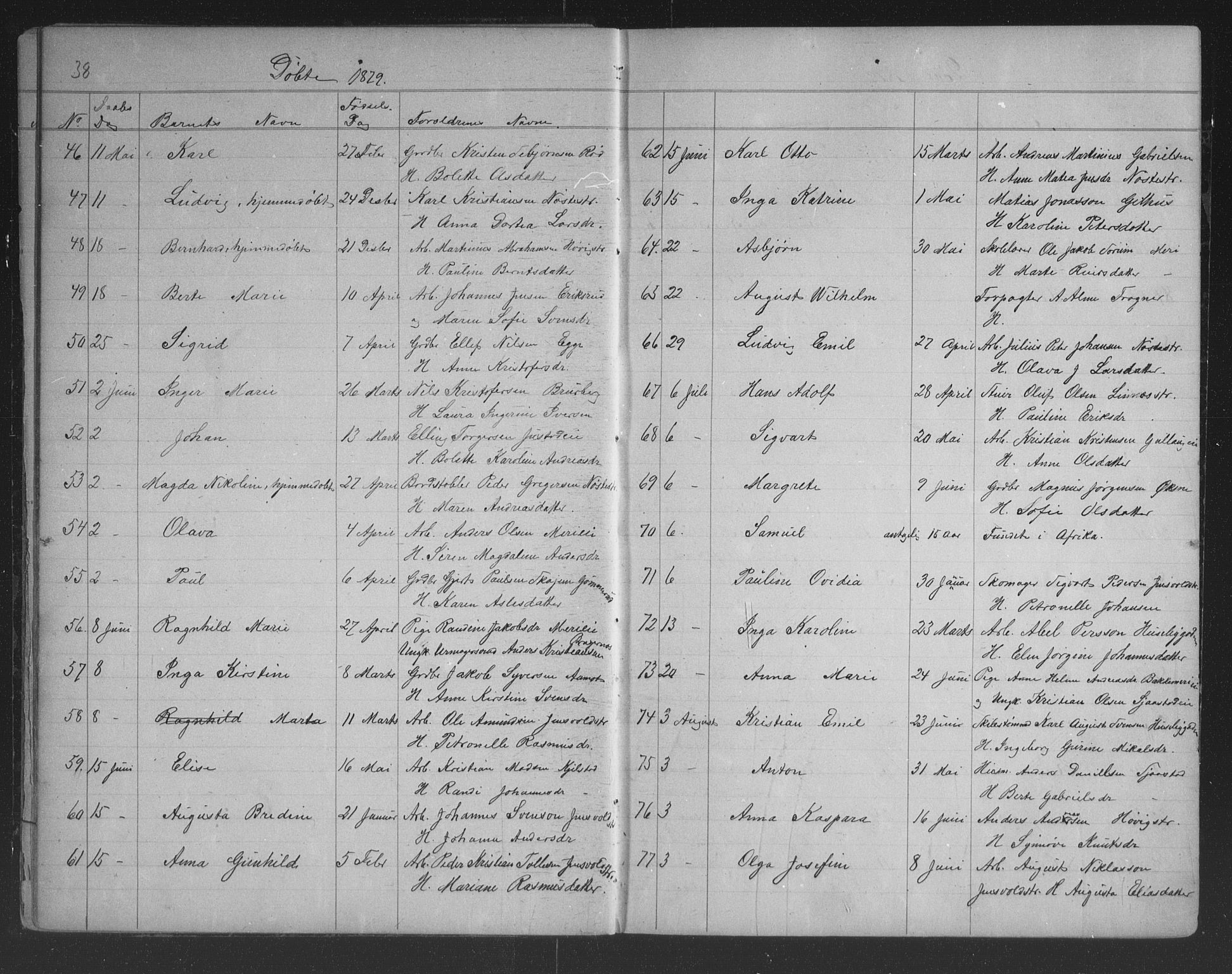 Lier kirkebøker, SAKO/A-230/G/Gb/L0001: Parish register (copy) no. II 1, 1874-1898, p. 38-39