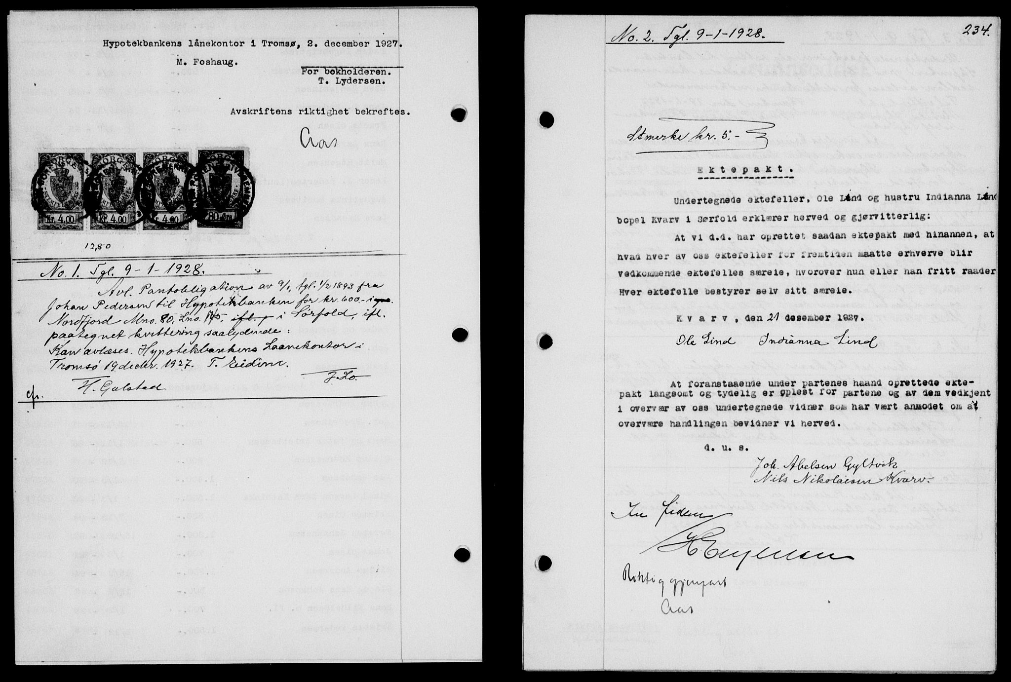 Salten sorenskriveri, SAT/A-4578/1/2/2C/L0055: Mortgage book no. 45, 1927-1928, Deed date: 09.01.1928