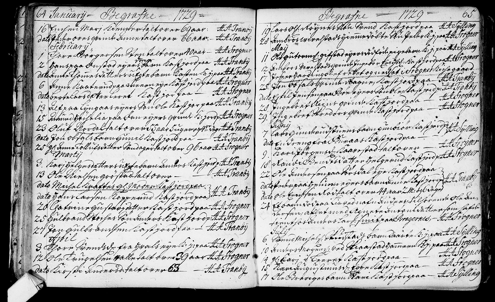 Lier kirkebøker, AV/SAKO-A-230/F/Fa/L0003: Parish register (official) no. I 3, 1727-1748, p. 64-65