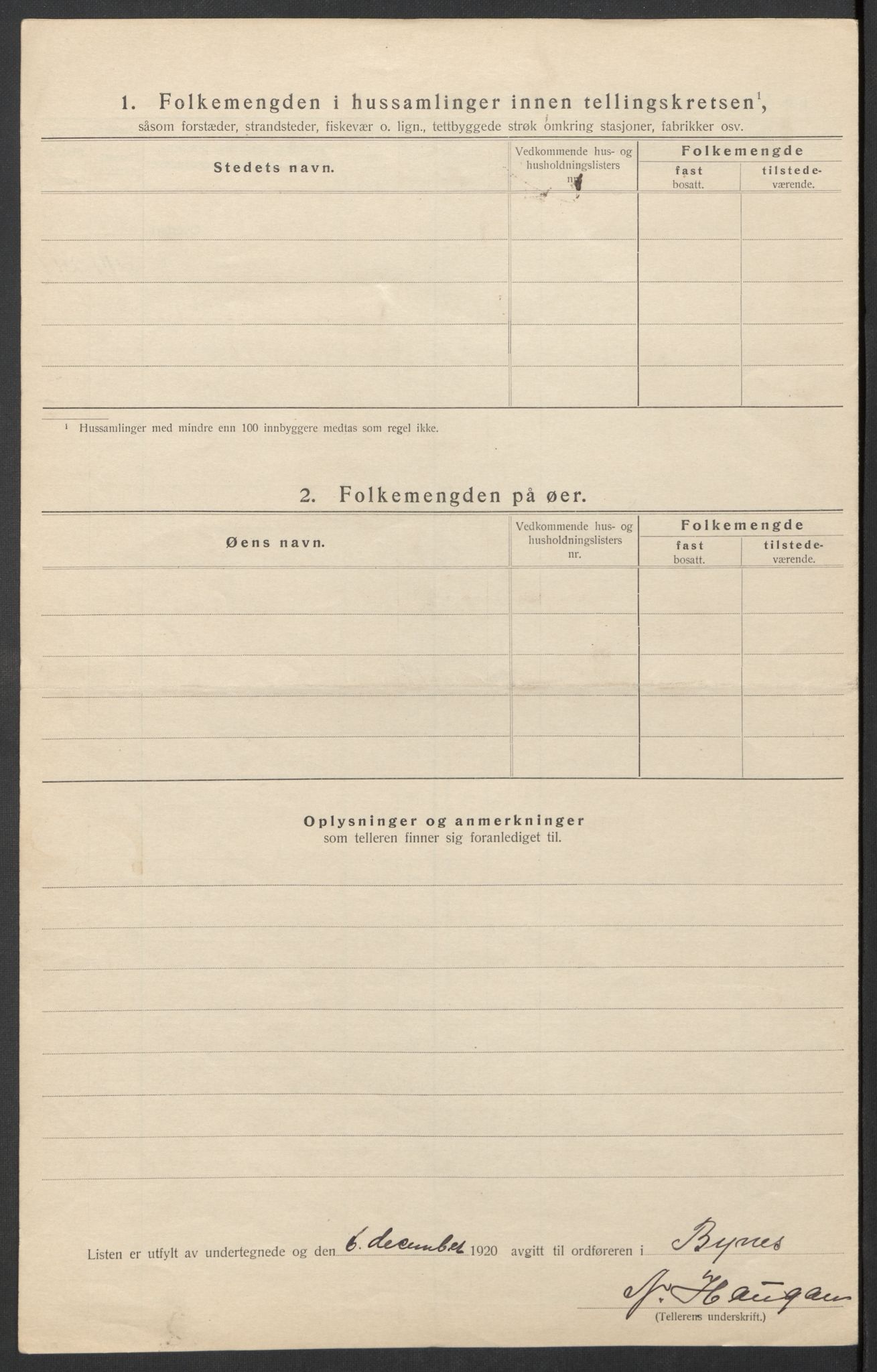 SAT, 1920 census for Byneset, 1920, p. 20