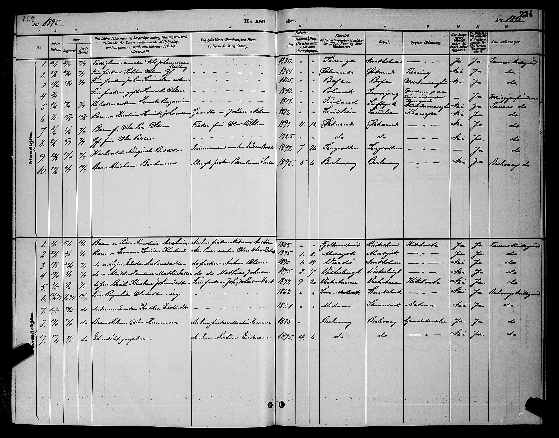 Tana sokneprestkontor, SATØ/S-1334/H/Hb/L0004klokker: Parish register (copy) no. 4, 1890-1903, p. 234