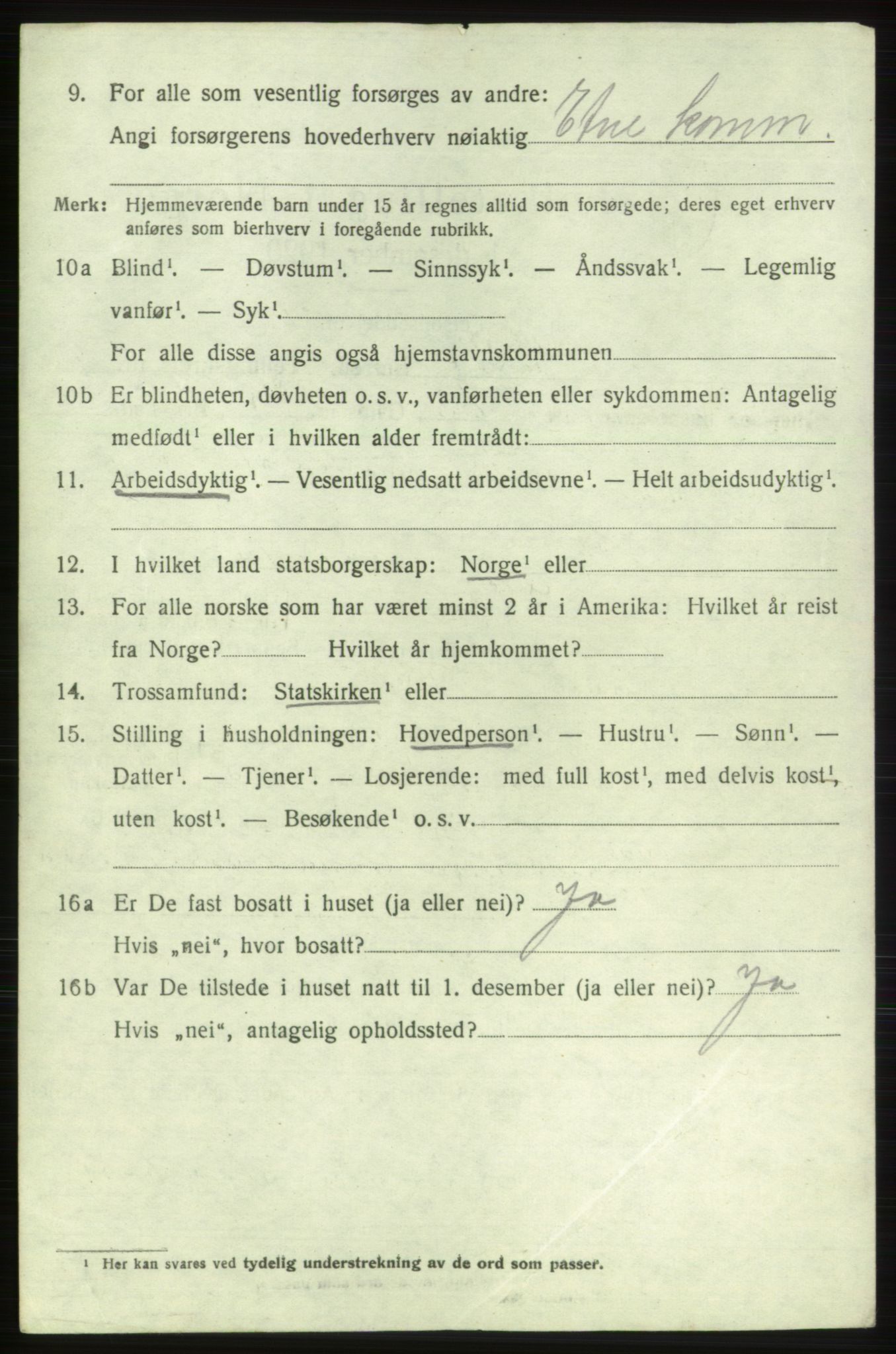 SAB, 1920 census for Etne, 1920, p. 3918