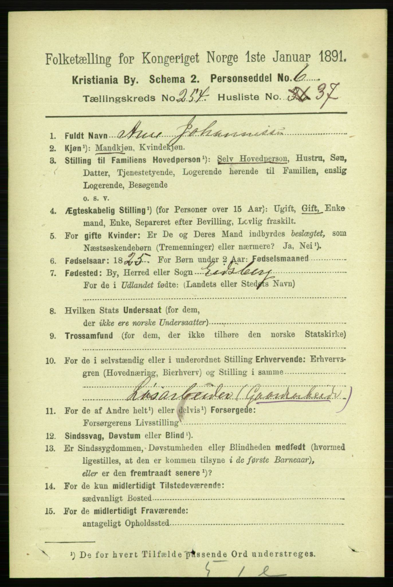 RA, 1891 census for 0301 Kristiania, 1891, p. 154965