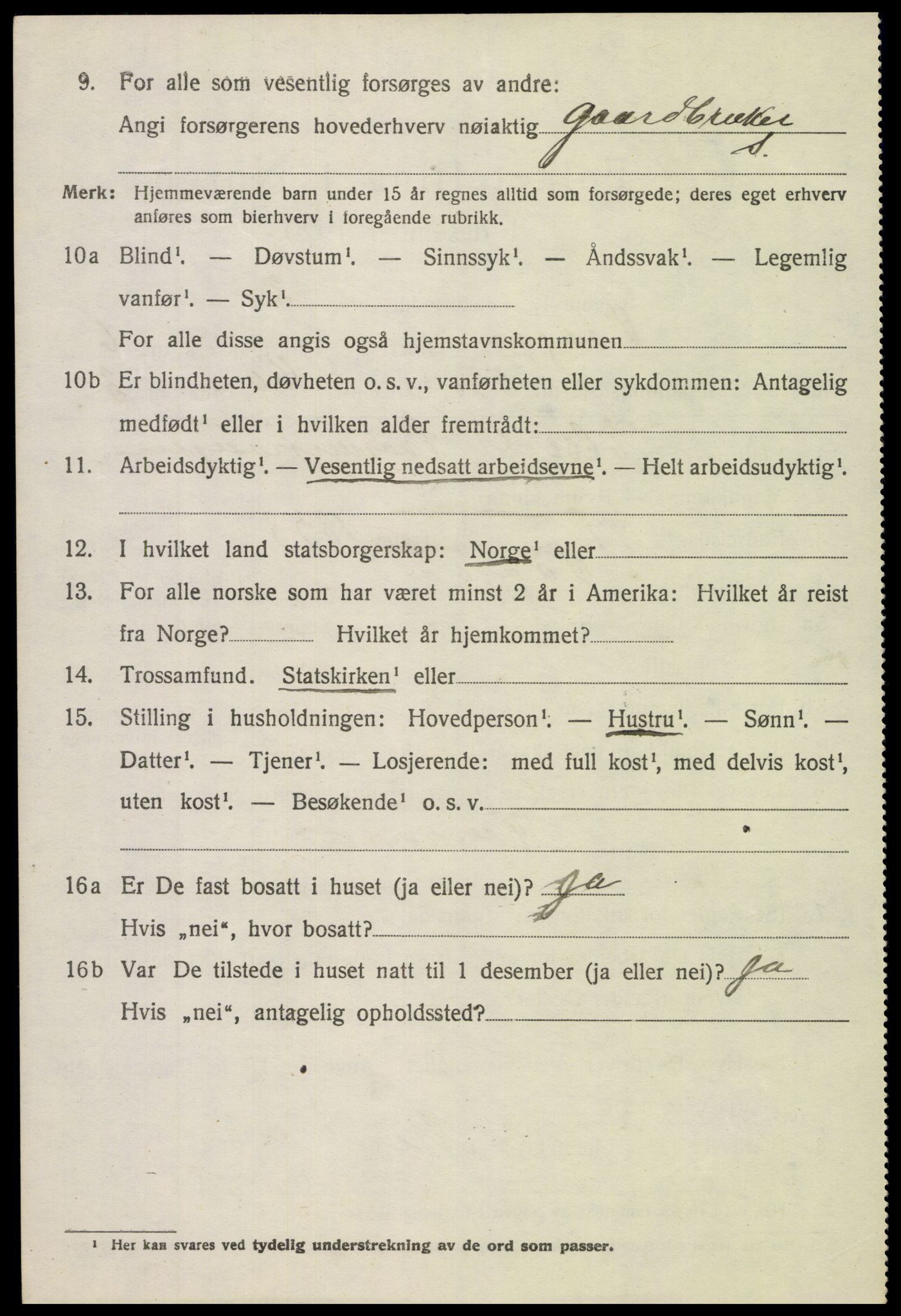 SAH, 1920 census for Vågå, 1920, p. 5277