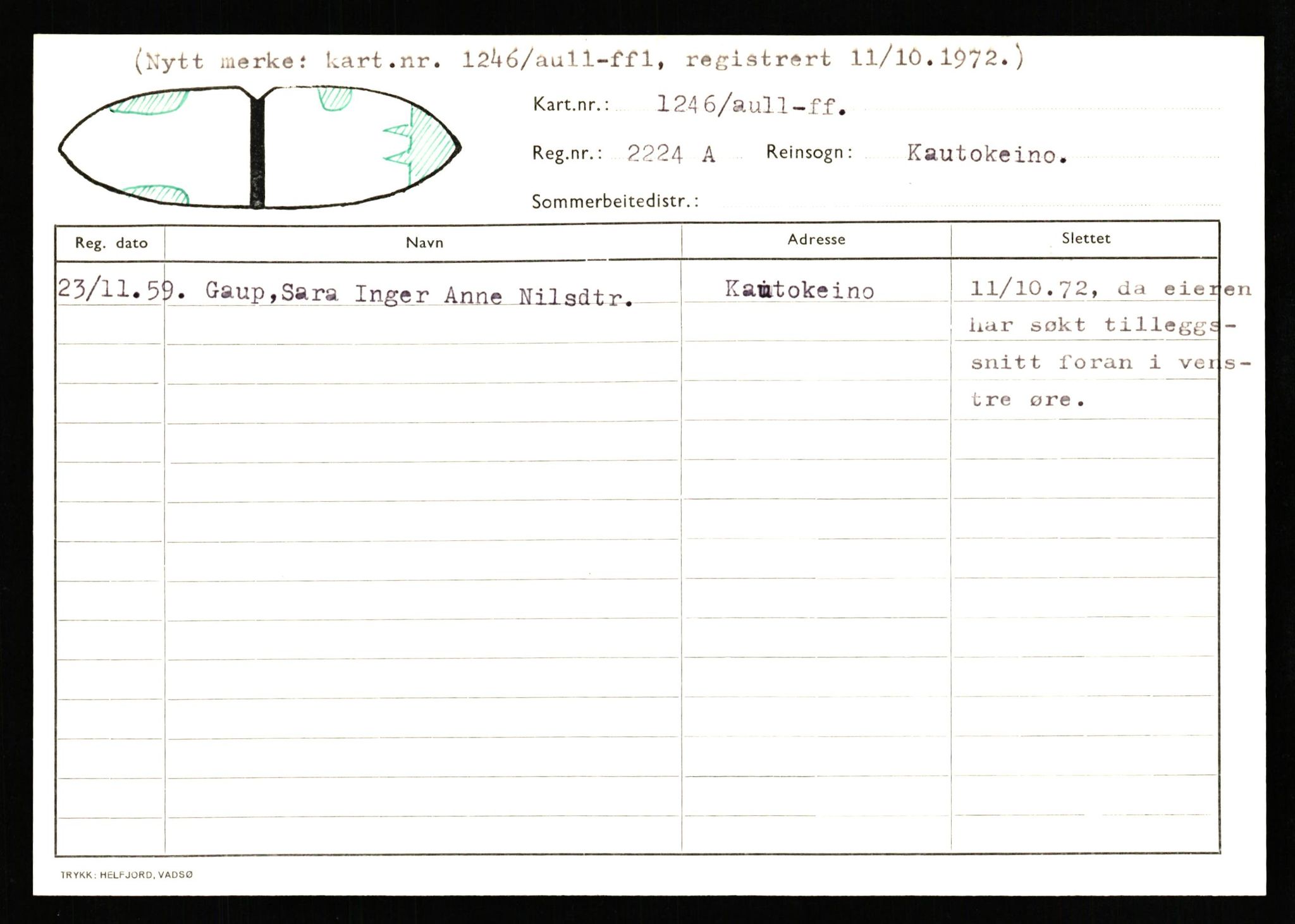 Lappefogden i Finnmark/Reindriftsforvaltningen Øst-Finnmark, AV/SATØ-S-1461/G/Ge/Gea/L0007: Slettede reinmerker: Karasjok, Kautokeino, Polmak og Varanger, 1934-1992, p. 538