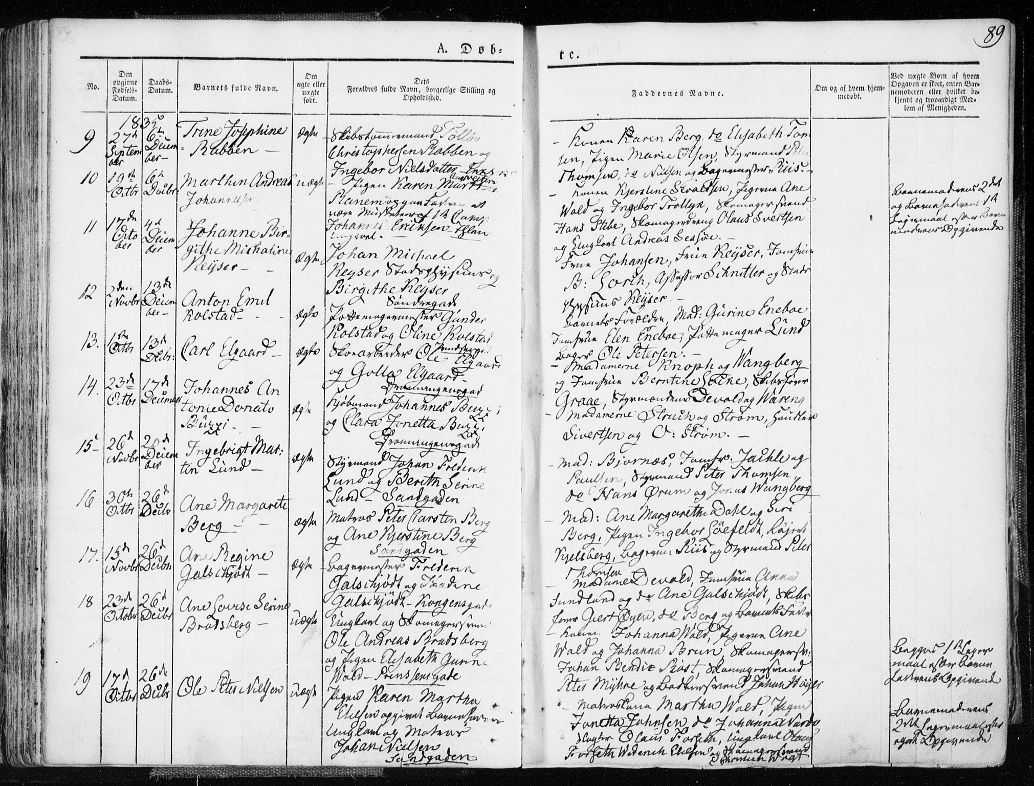 Ministerialprotokoller, klokkerbøker og fødselsregistre - Sør-Trøndelag, AV/SAT-A-1456/601/L0047: Parish register (official) no. 601A15, 1831-1839, p. 89