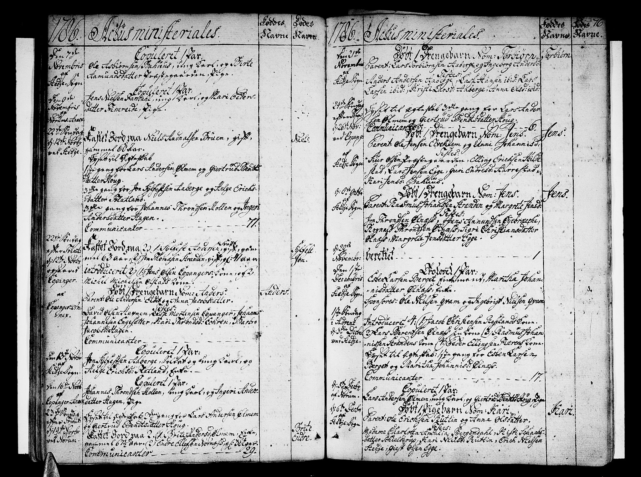 Sogndal sokneprestembete, SAB/A-81301/H/Haa/Haaa/L0007: Parish register (official) no. A 7, 1782-1795, p. 76